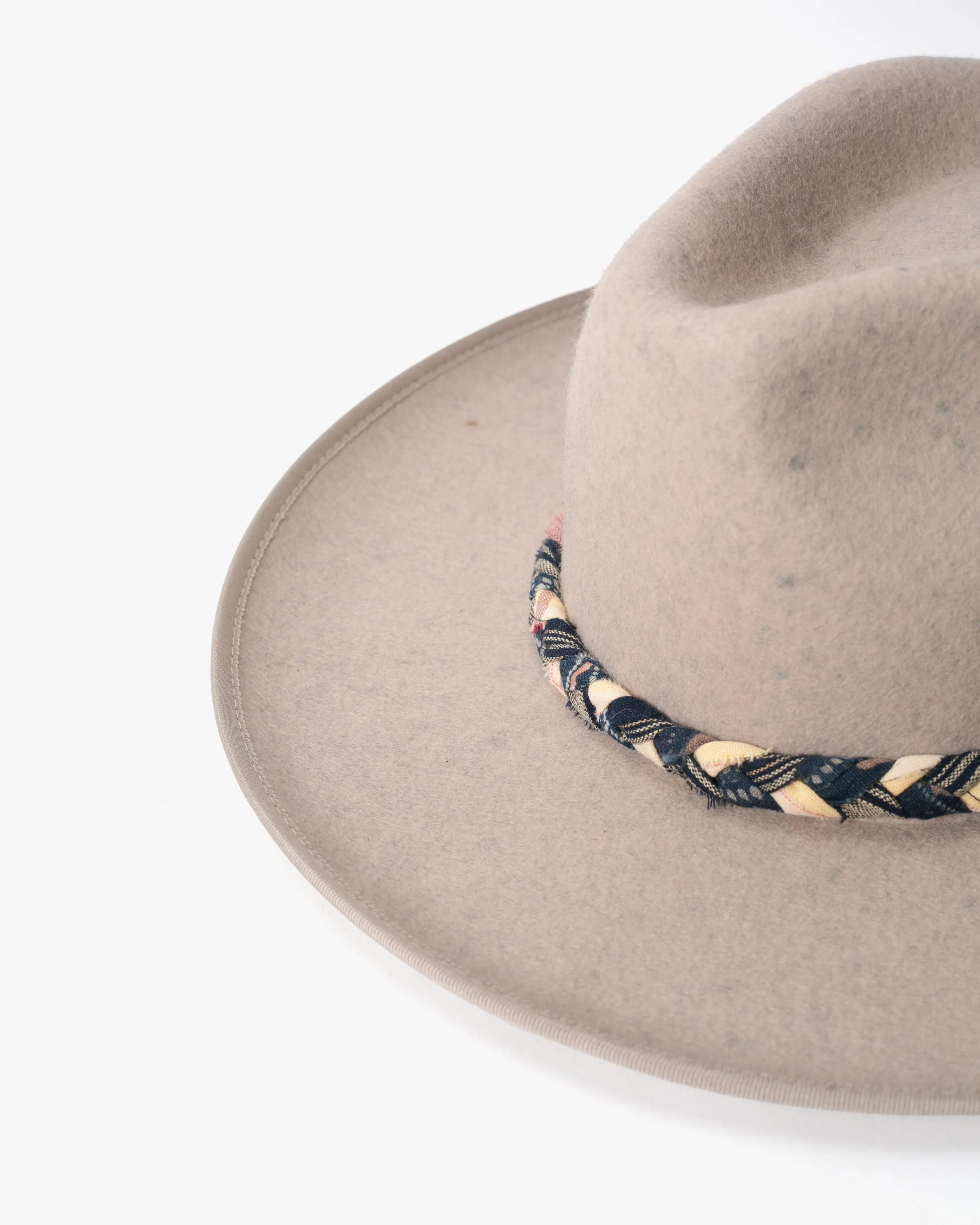 Kiriko Custom Felt Hat, Speckled Ecru Braided with Indigo, Brixton, Katazome and Shima sold by Kiriko product image thumbnail 2