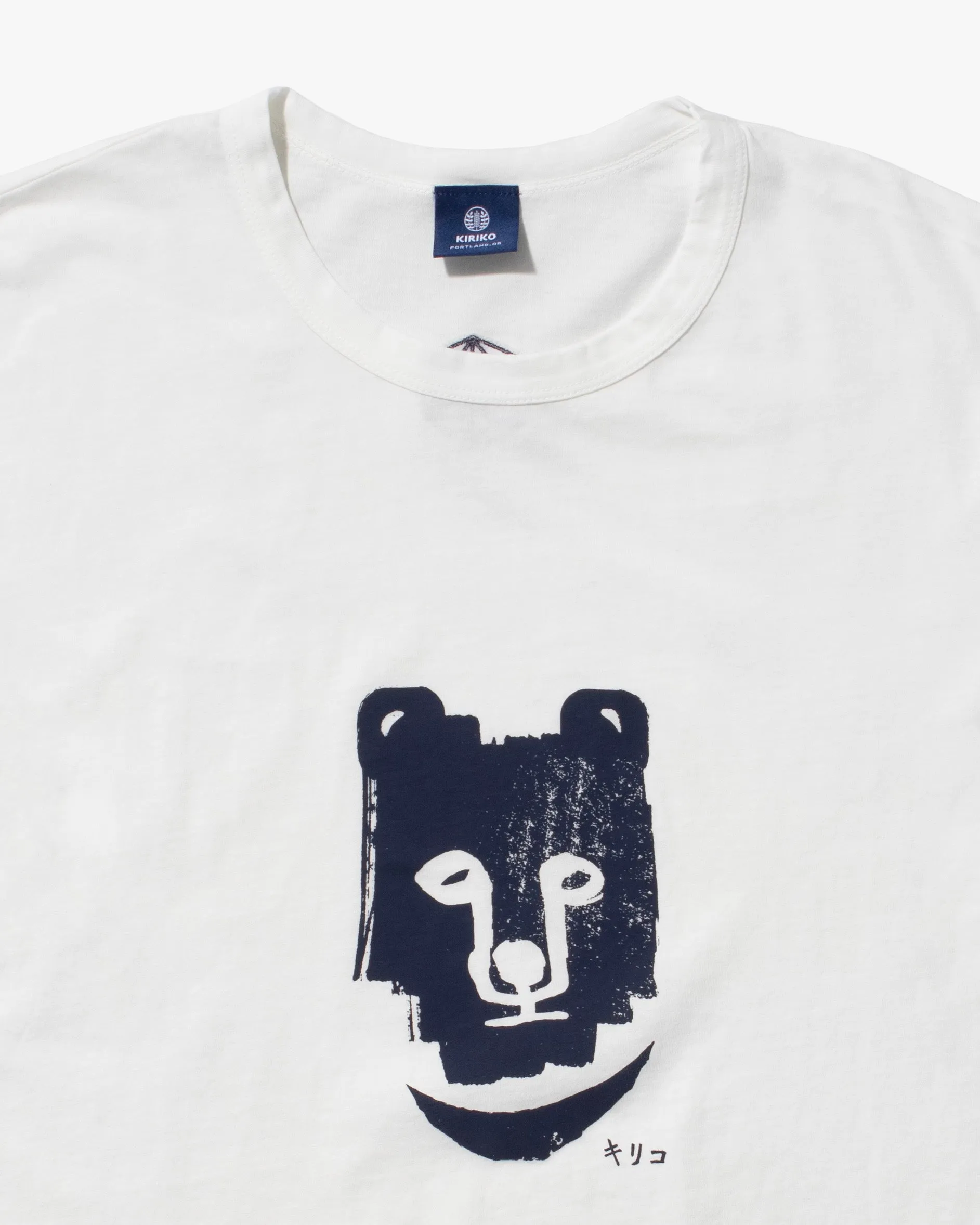 Kiriko Original Tee, 6oz Cotton, Printed Kuma, Semamori Embroidery, White sold by Kiriko product image thumbnail 2