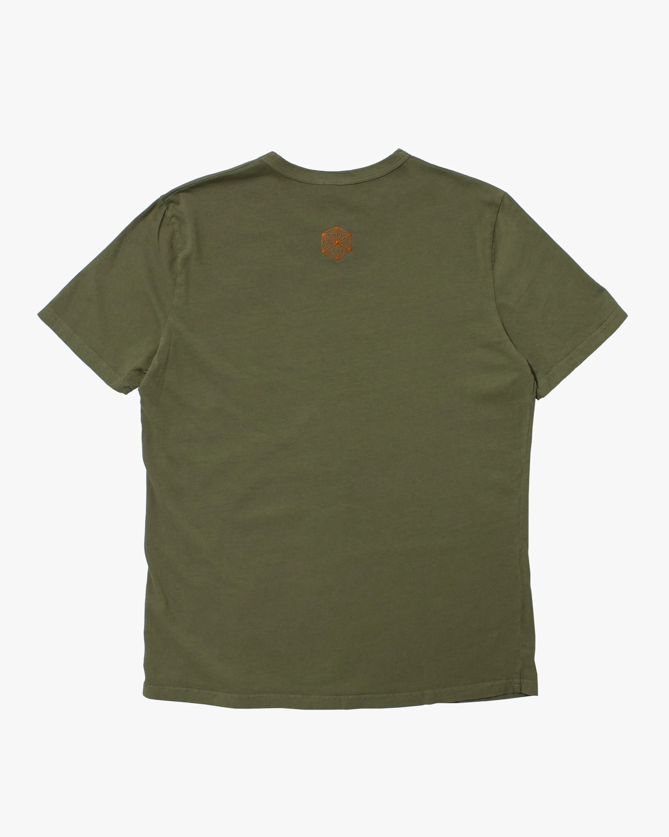Kiriko Original Tee, 6oz Cotton, Printed Kuma, Semamori Embroidery, Army Green sold by Kiriko product image thumbnail 5