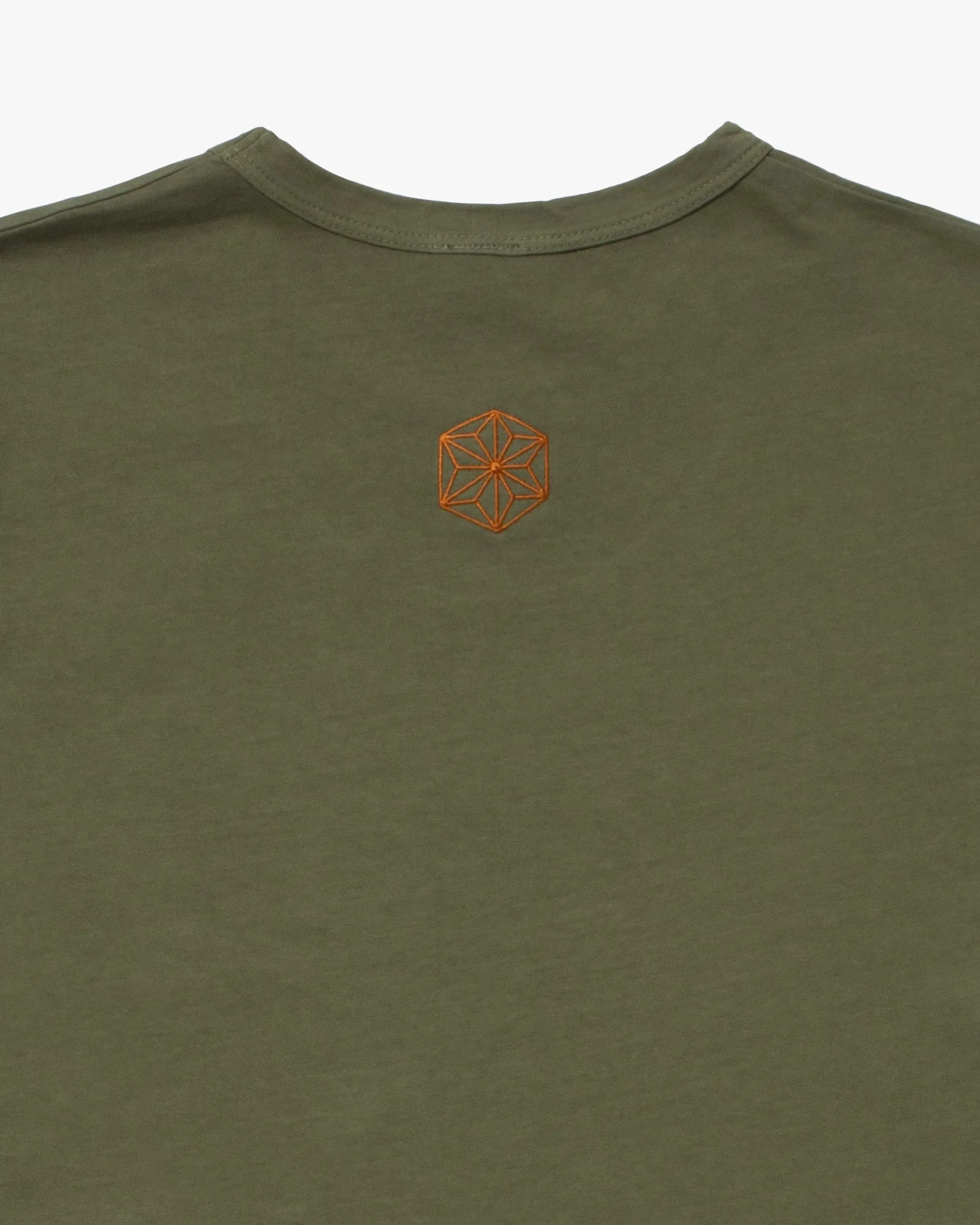 Kiriko Original Tee, 6oz Cotton, Printed Kuma, Semamori Embroidery, Army Green sold by Kiriko product image thumbnail 3