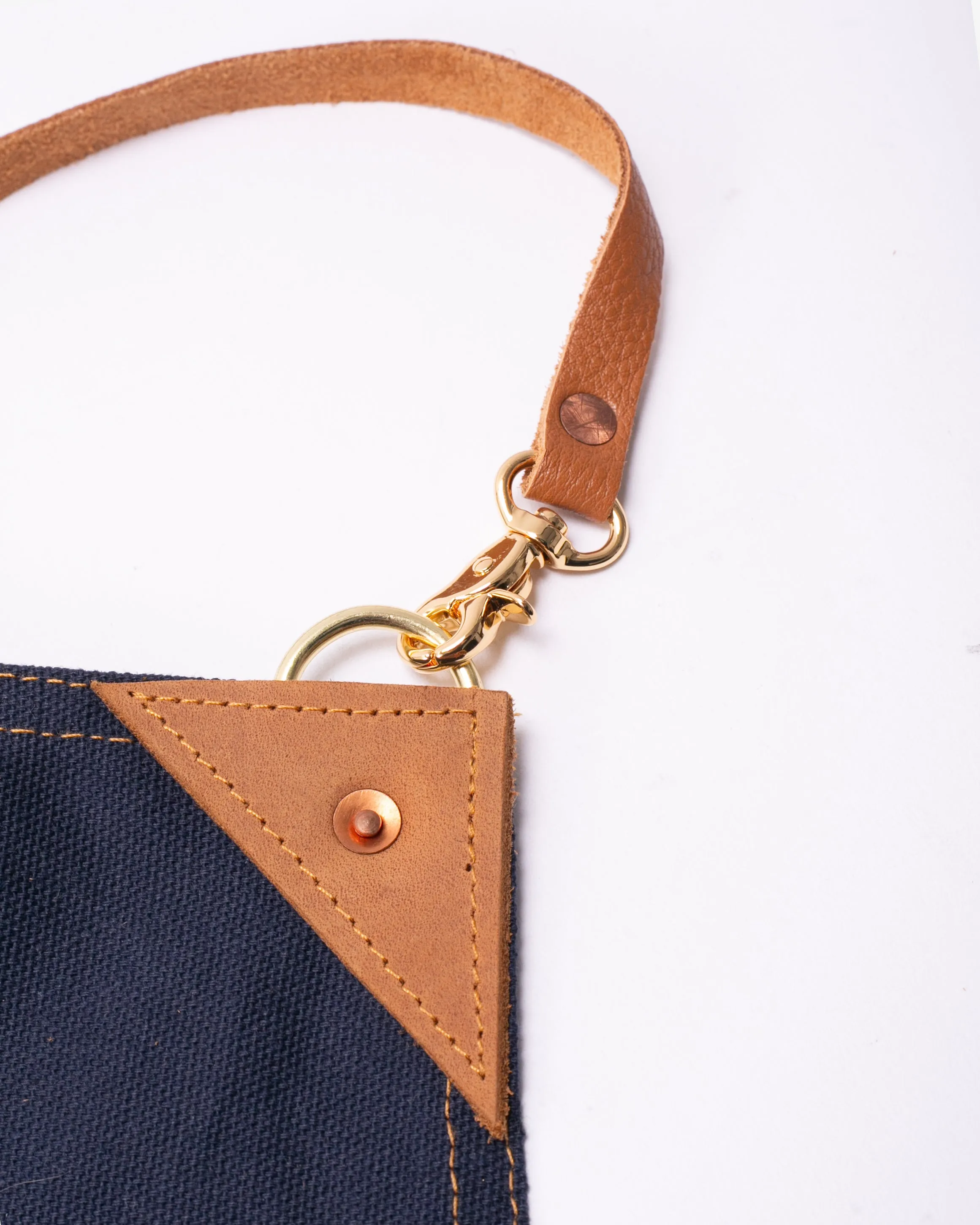Kokoro Original Work Apron, Full, Canvas, Tan Pocket on Navy sold by Kiriko product image thumbnail 4