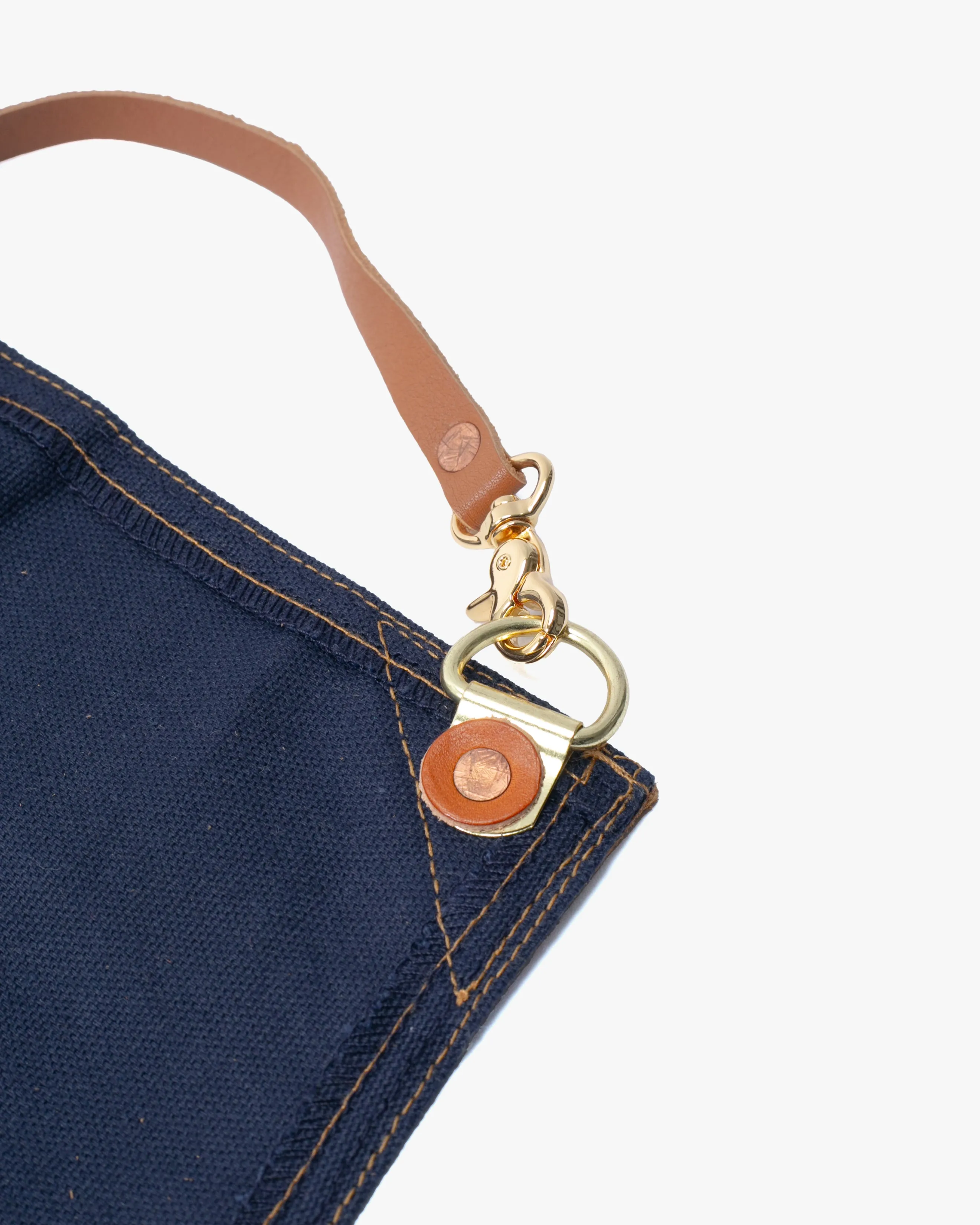 Kokoro Original Work Apron, Full, Canvas, Tan Pocket on Navy sold by Kiriko product image thumbnail 5