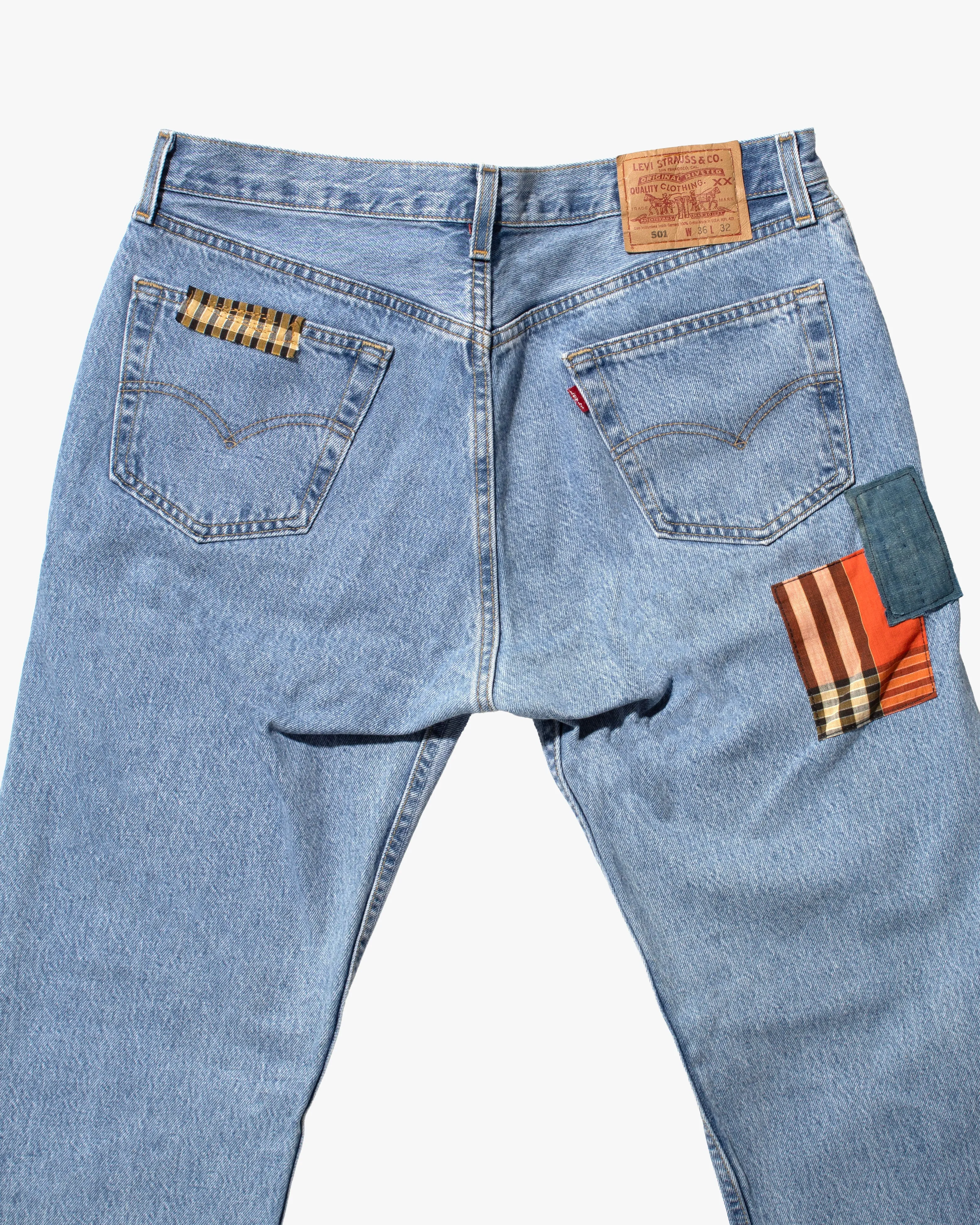 Kiriko Custom Patched Denim Jeans, Levi's Brand, 12 sold by Kiriko product image thumbnail 4
