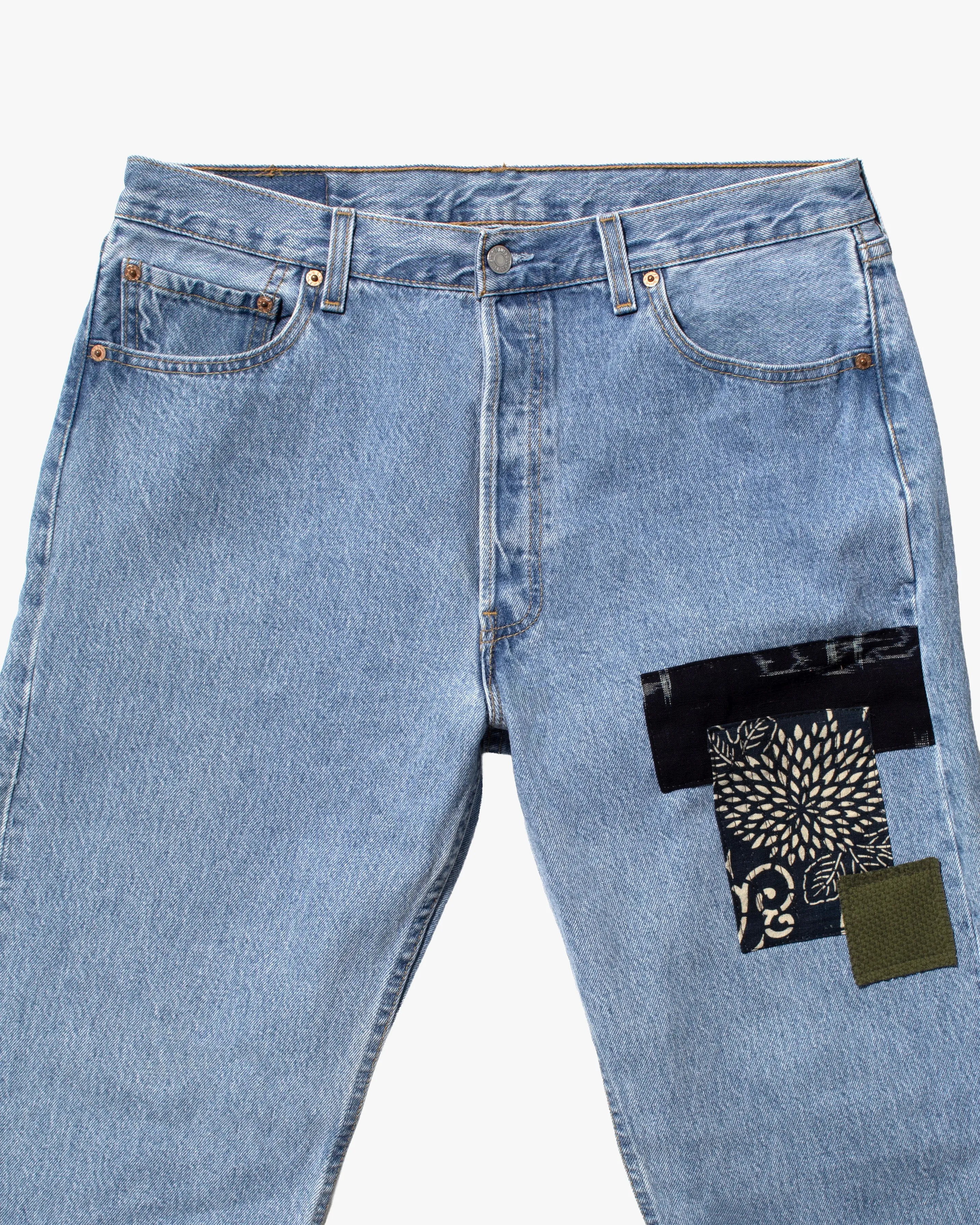 Kiriko Custom Patched Denim Jeans, Levi's Brand, 12 sold by Kiriko product image thumbnail 2