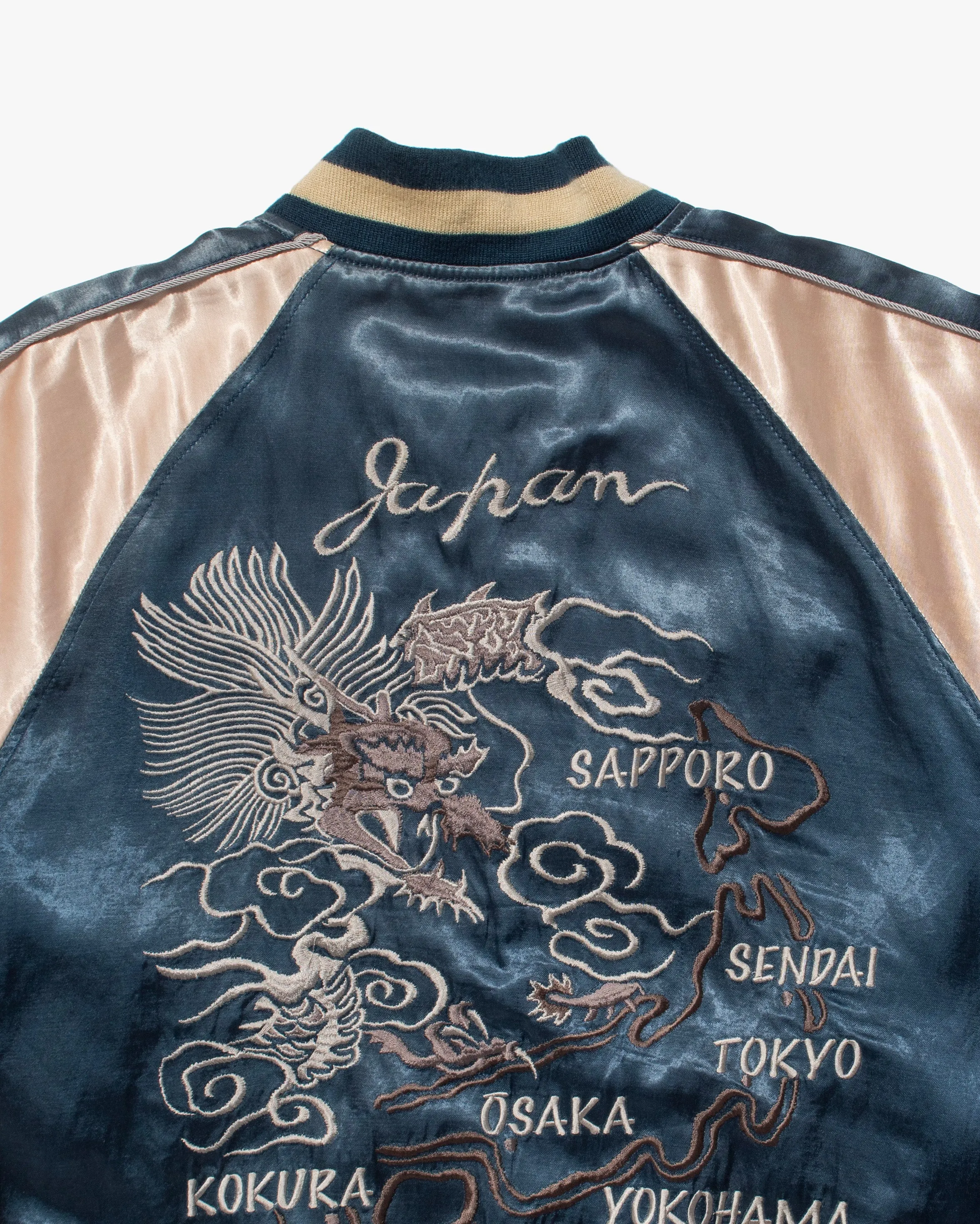 Japanese Repro Souvenir Jacket, Blue Map of Japan with Dragon - L sold by Kiriko product image thumbnail 5
