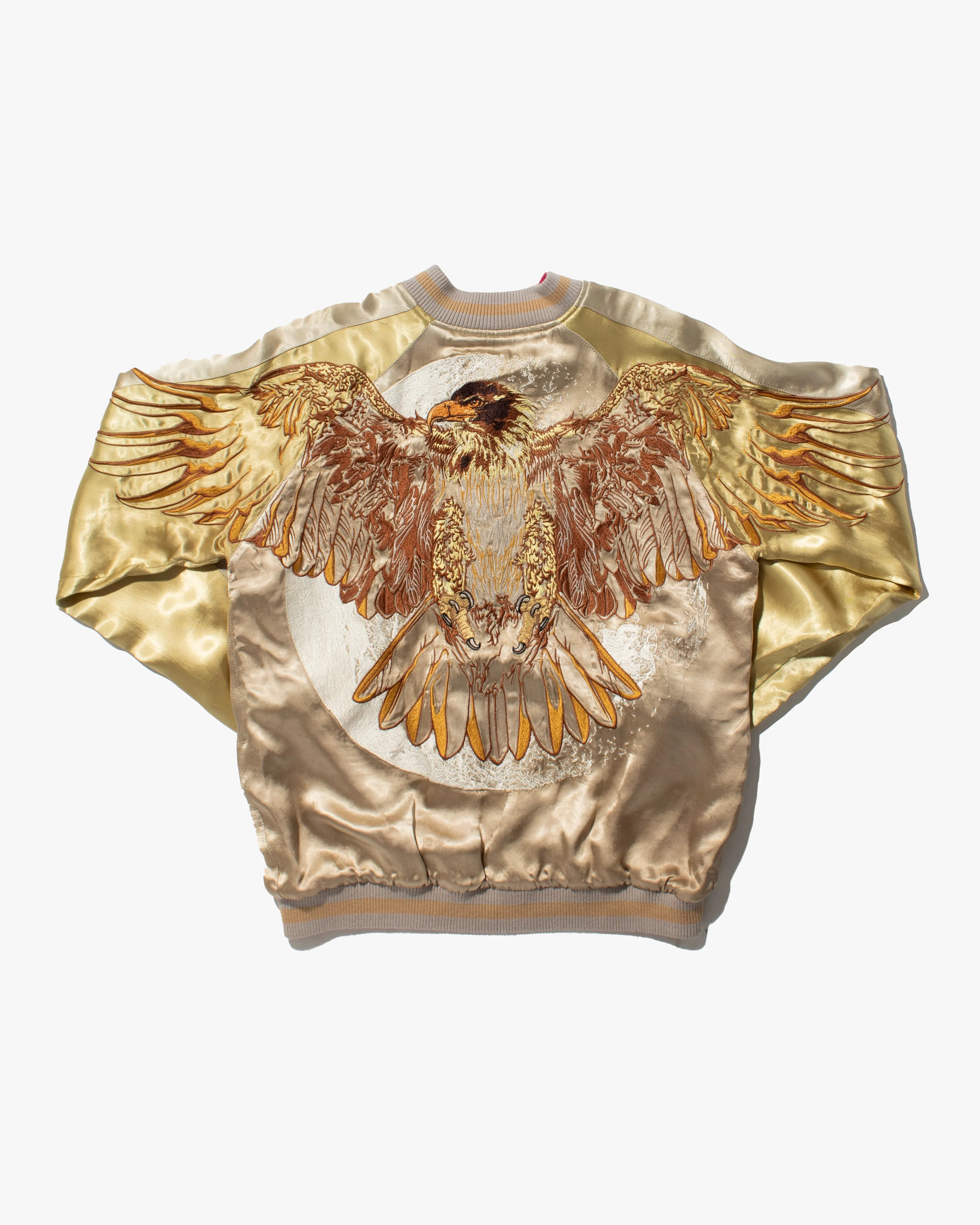 Japanese Repro Souvenir Jacket, Reversible, Gold Pherrow and Hot Pink - L sold by Kiriko