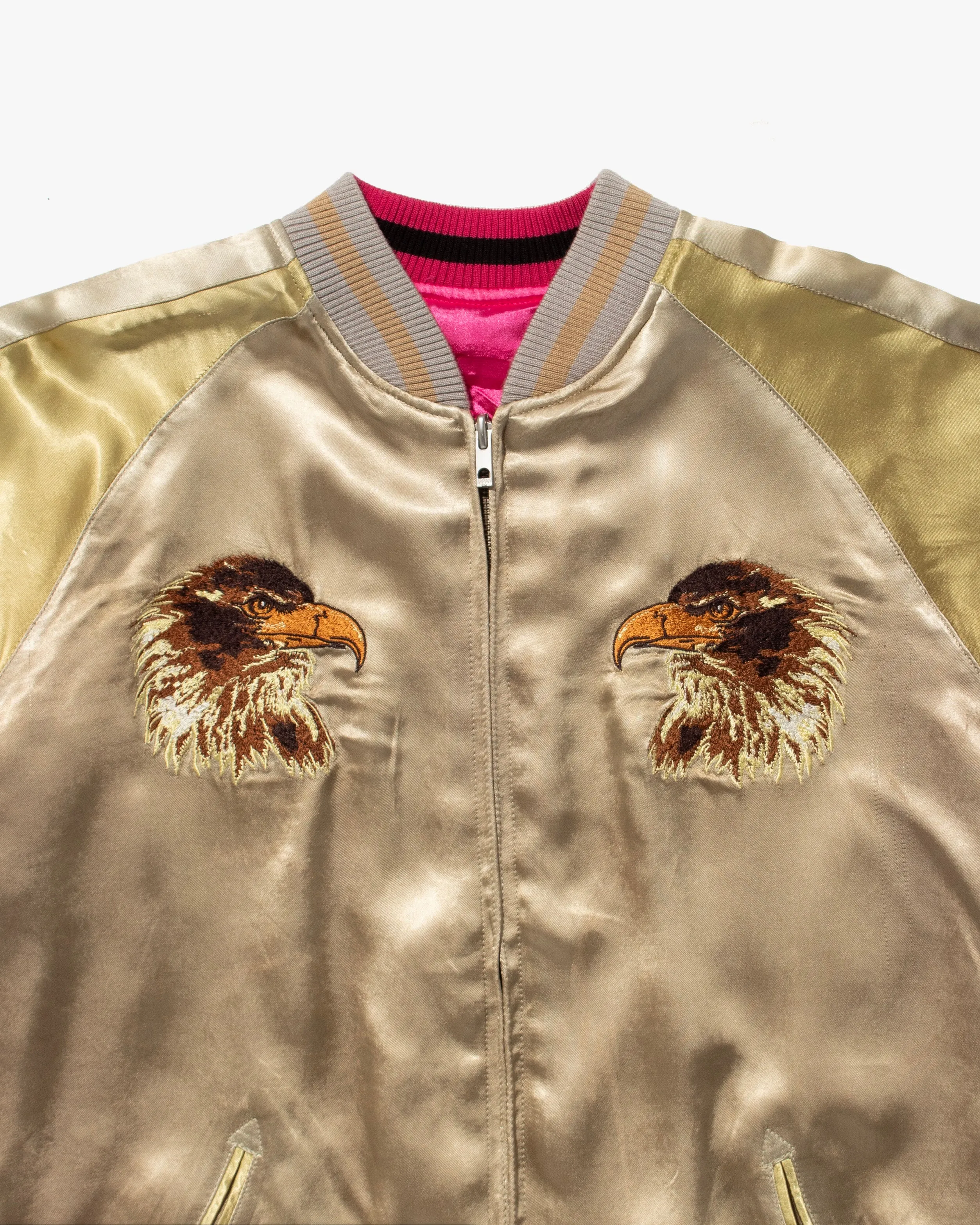 Japanese Repro Souvenir Jacket, Reversible, Gold Pherrow and Hot Pink - L sold by Kiriko product image thumbnail 4