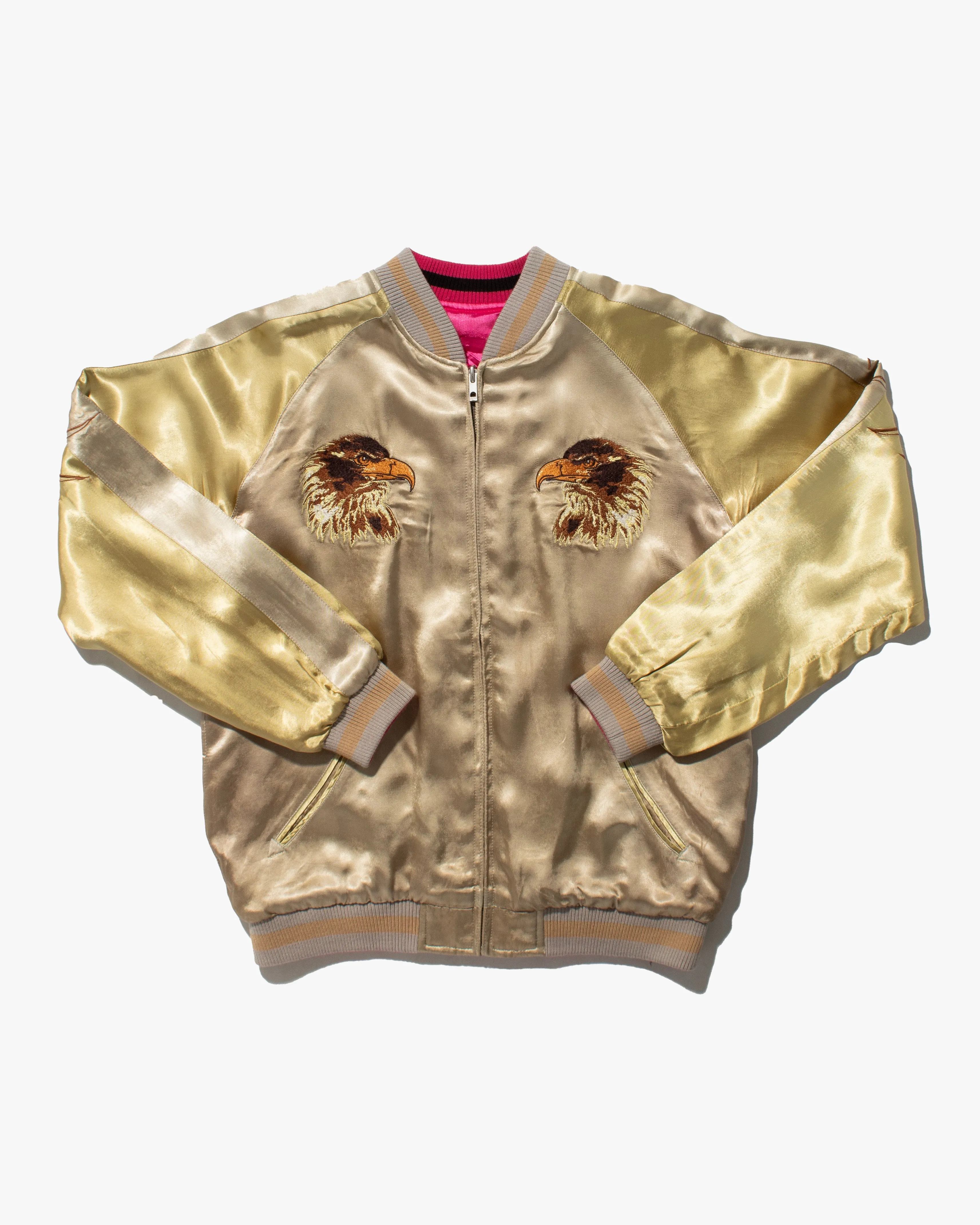 Japanese Repro Souvenir Jacket, Reversible, Gold Pherrow and Hot Pink - L sold by Kiriko product image thumbnail 2