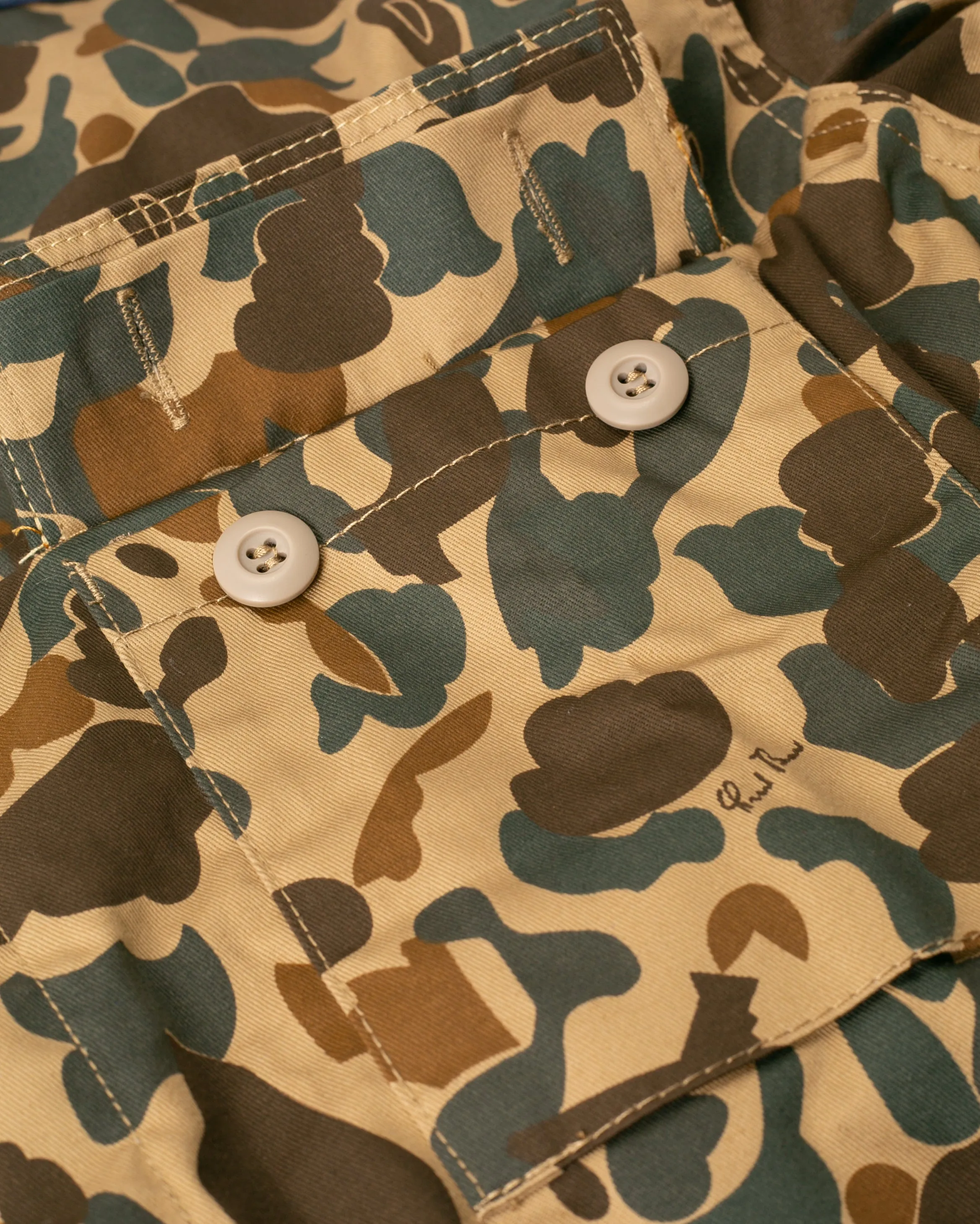 Kiriko Custom Military Jacket, Camo Patched, Kiri Karakusa Obi with Hishi Webbing, Asanoha, and Orange Pocket Flaps sold by Kiriko product image thumbnail 3