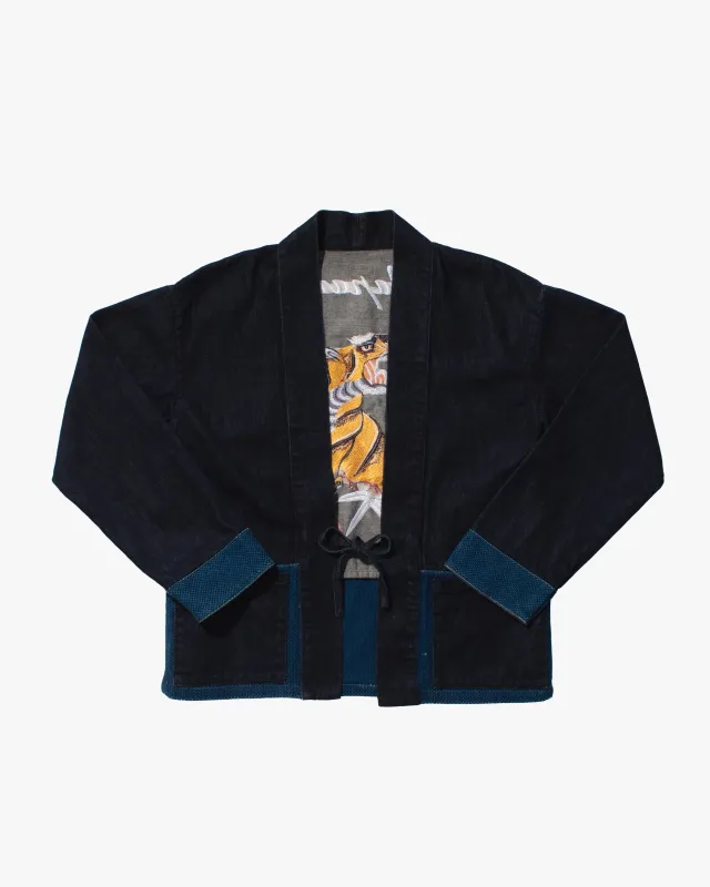 Japanese Repro Noragi, L, Momotaro, Denim Tiger sold by Kiriko