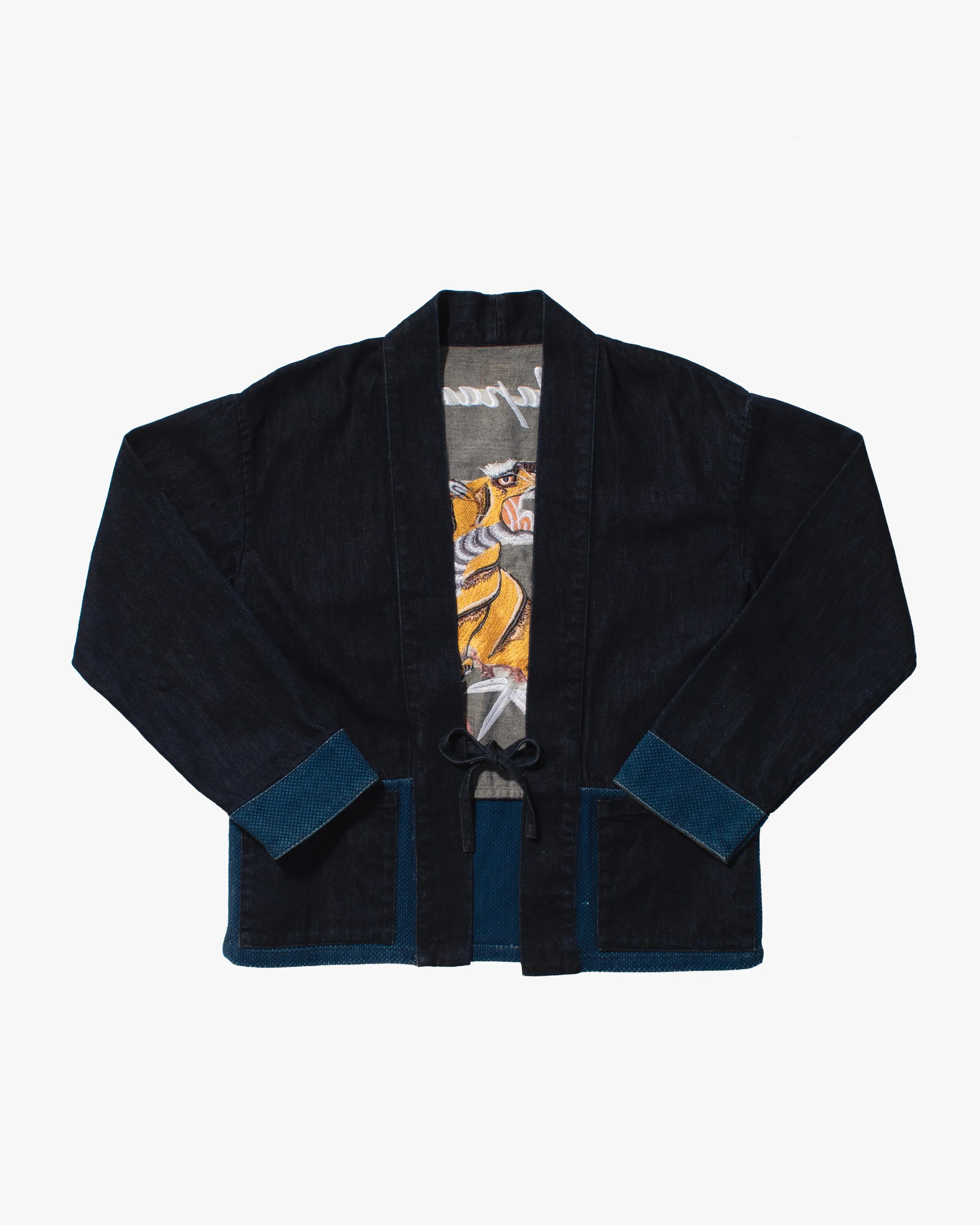 Japanese Repro Noragi, L, Momotaro, Denim Tiger sold by Kiriko