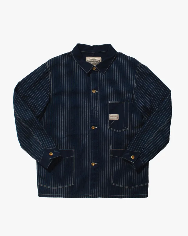 Japanese Repro Chore Coat, L, Pherrow's, Dotted Pinstripe sold by Kiriko