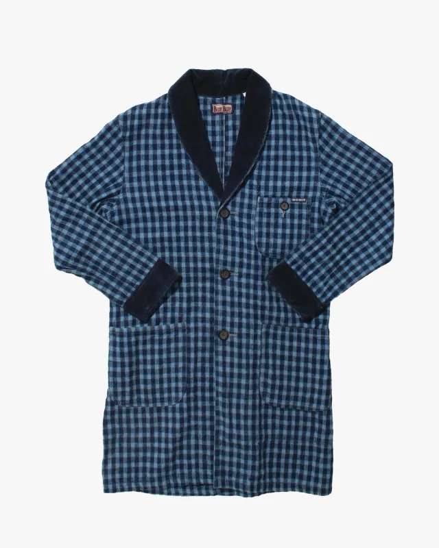 Japanese Repro Chore Coat, L, Blue Blue, Blue Gingham sold by Kiriko