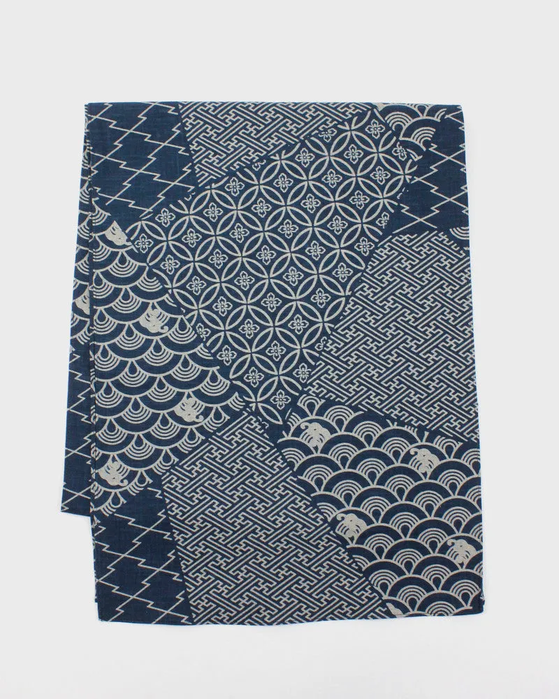 Kiriko Original Scarf, Classic, Indigo Large Multi Pattern sold by Kiriko product image thumbnail 2