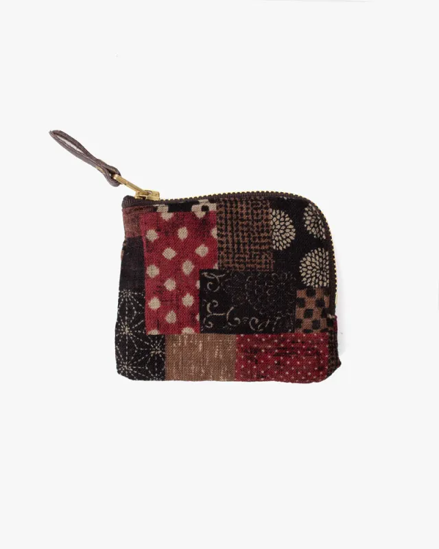 Kiriko Original Zipper Wallet, Azuki Patchwork Style sold by Kiriko