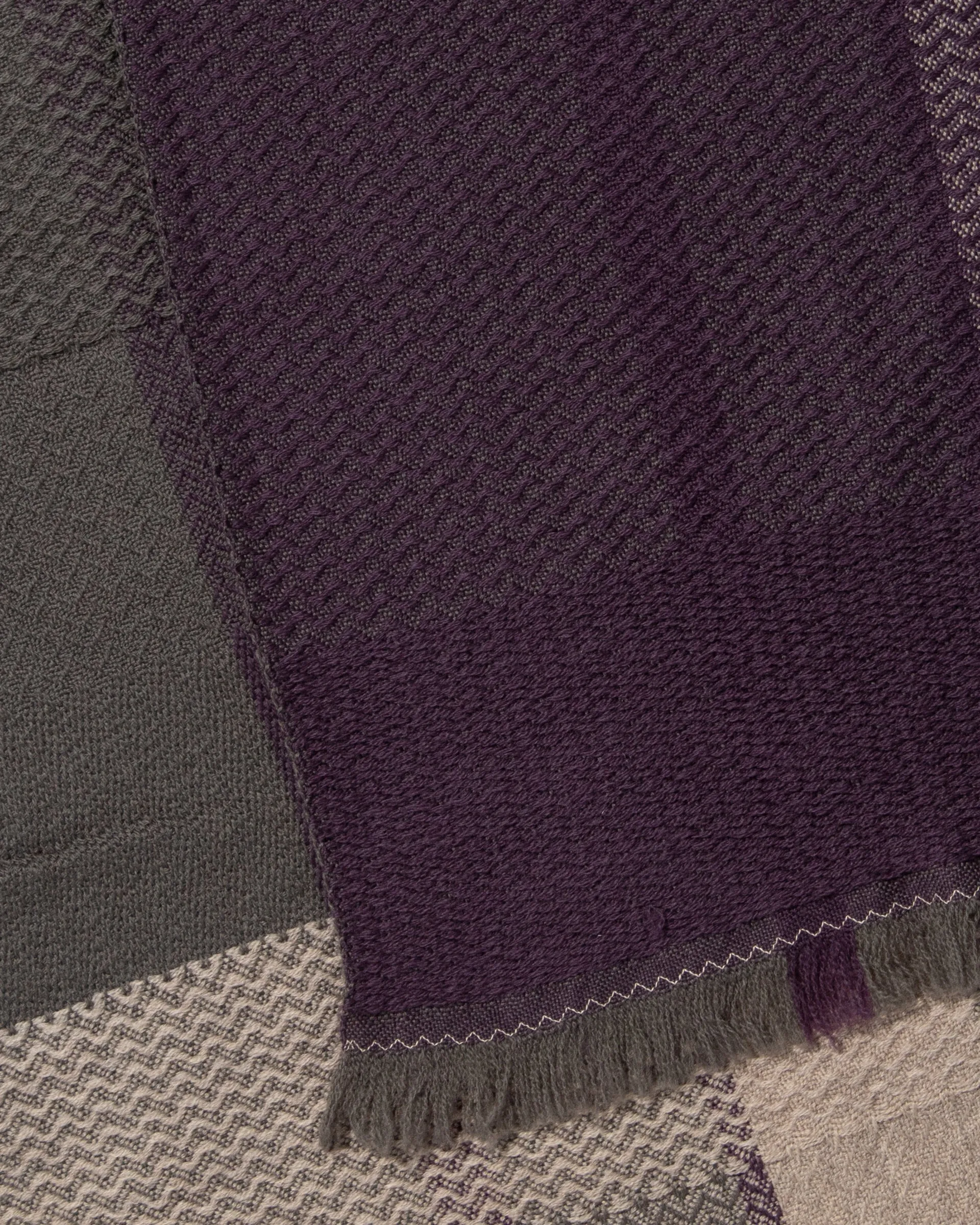 Kobo Oriza Muffler, Autumn Leaves, Purple and Gray sold by Kiriko product image thumbnail 4