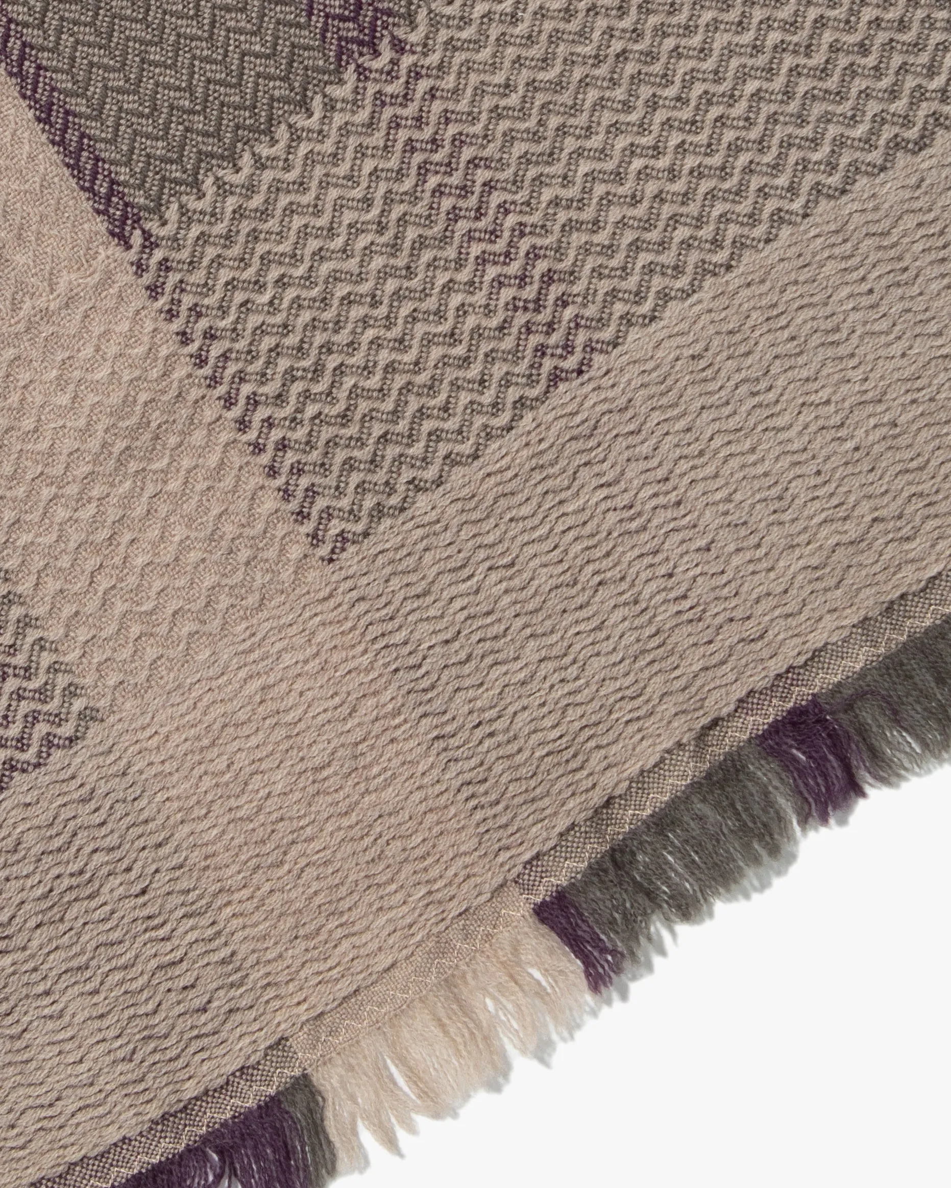 Kobo Oriza Muffler, Autumn Leaves, Purple and Gray sold by Kiriko product image thumbnail 5