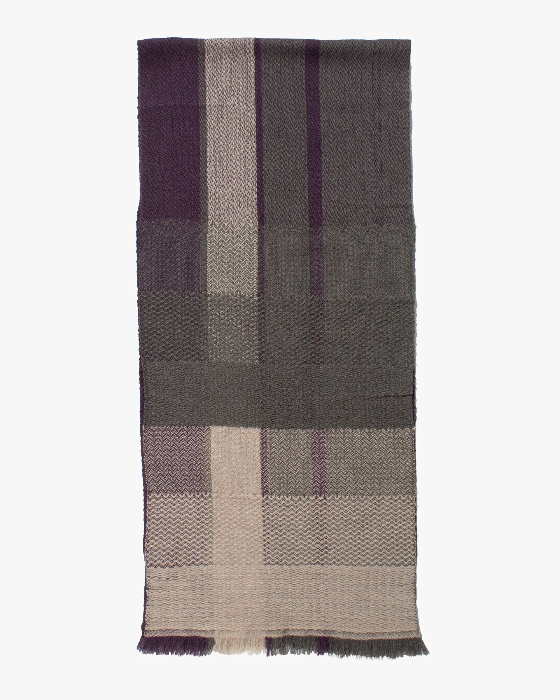 Kobo Oriza Muffler, Autumn Leaves, Purple and Gray sold by Kiriko product image thumbnail 2