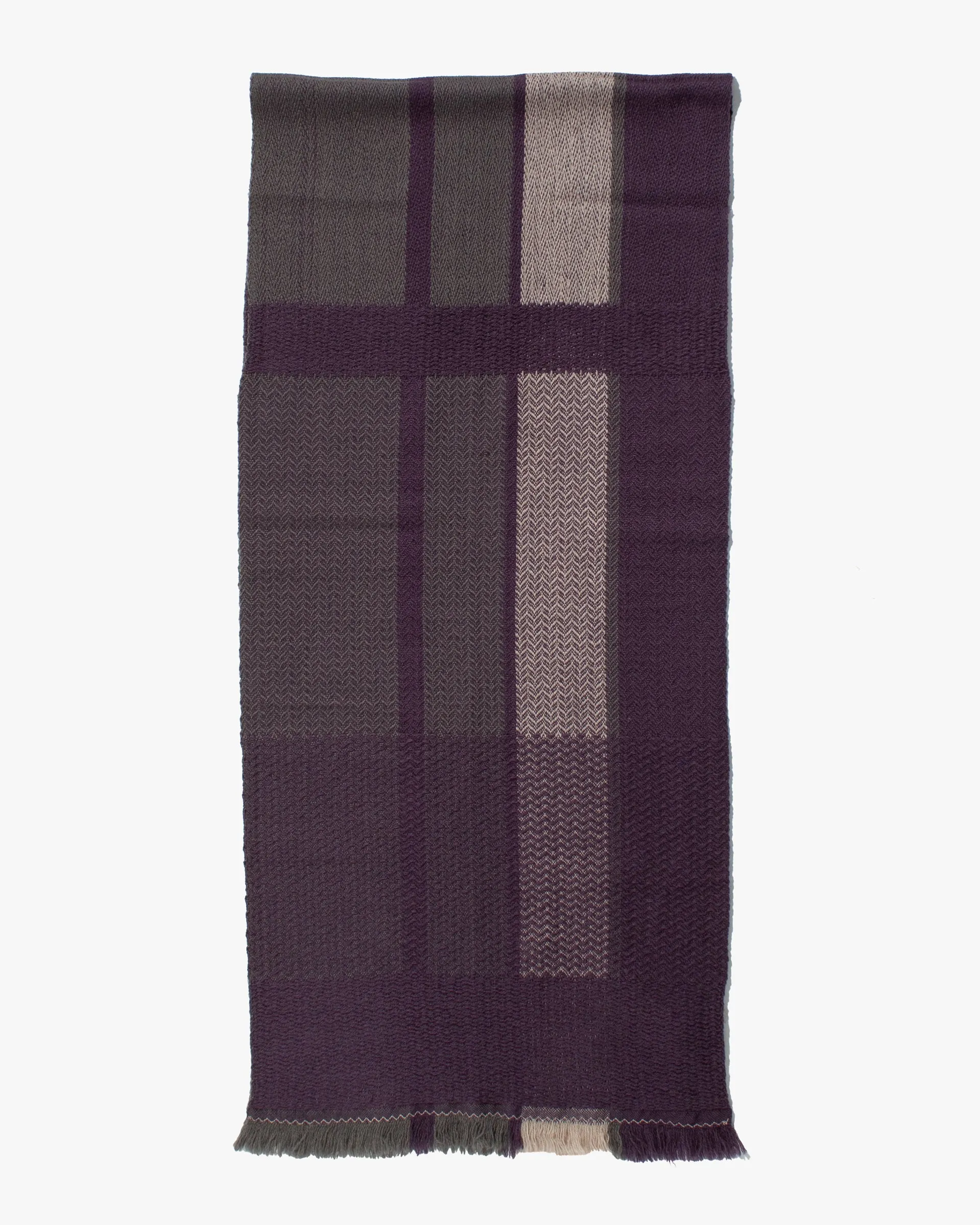 Kobo Oriza Muffler, Autumn Leaves, Purple and Gray sold by Kiriko product image thumbnail 3