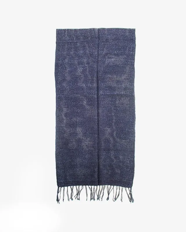 Kobo Oriza Scarf, Open Weave, Classic Indigo Denim Yarn sold by Kiriko