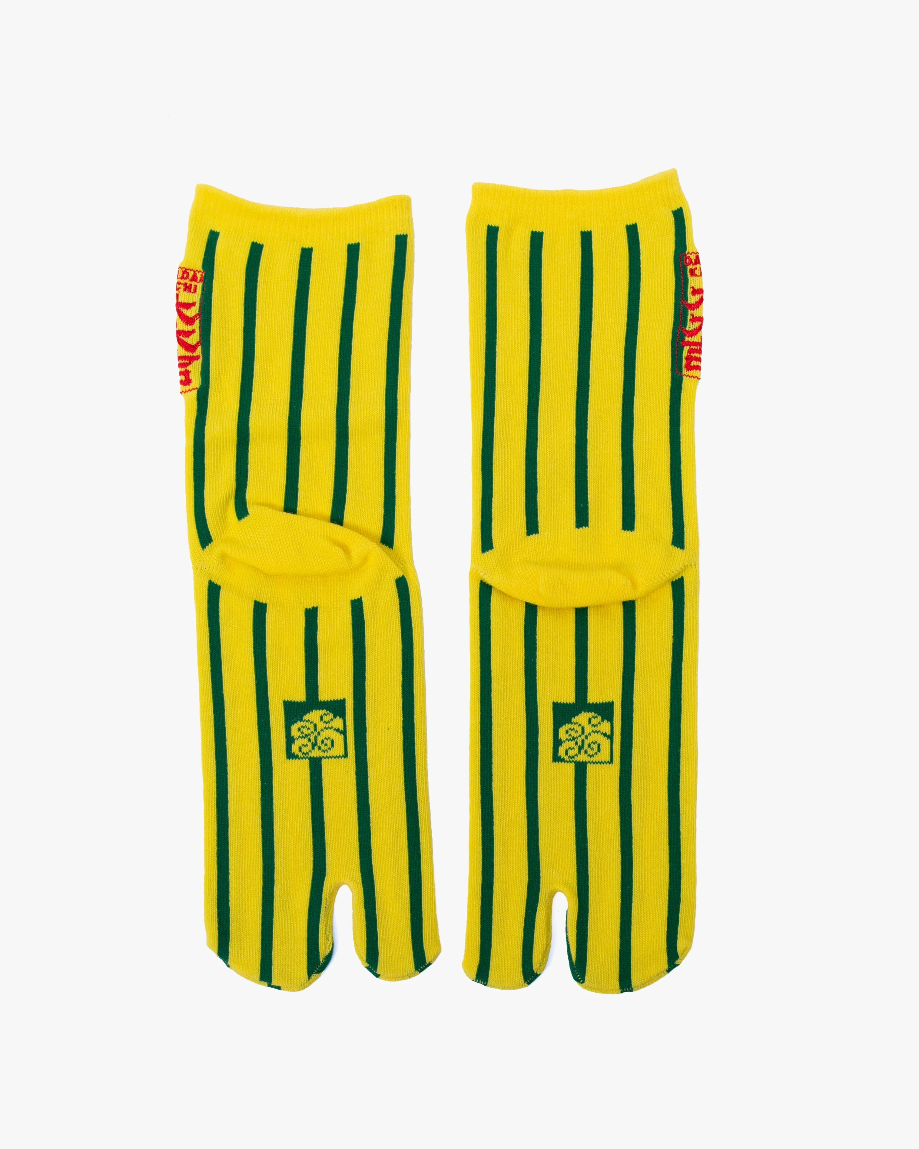 Wa Modern, Tabi Socks, Crew, Yellow and Green Stripe S/M sold by Kiriko product image thumbnail 2