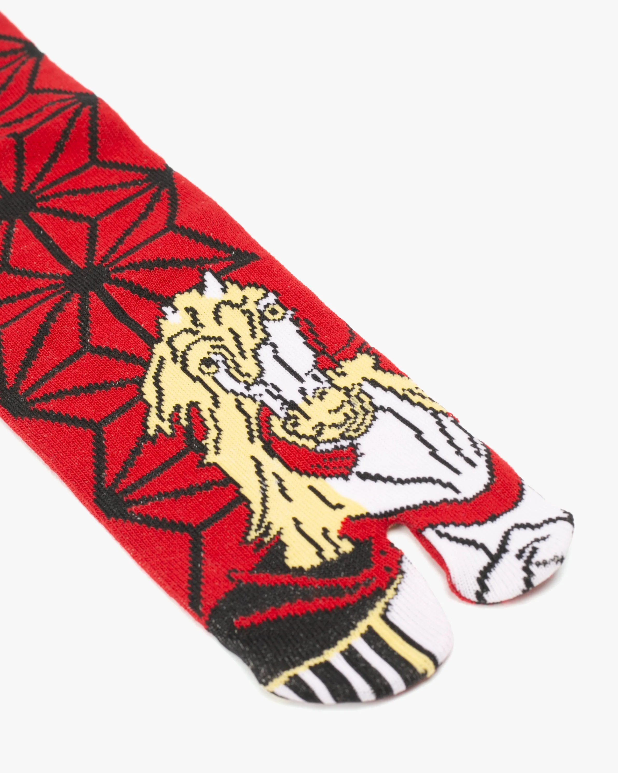 Wa Modern, Tabi Socks, Crew, Red and White Horse S/M sold by Kiriko product image thumbnail 3