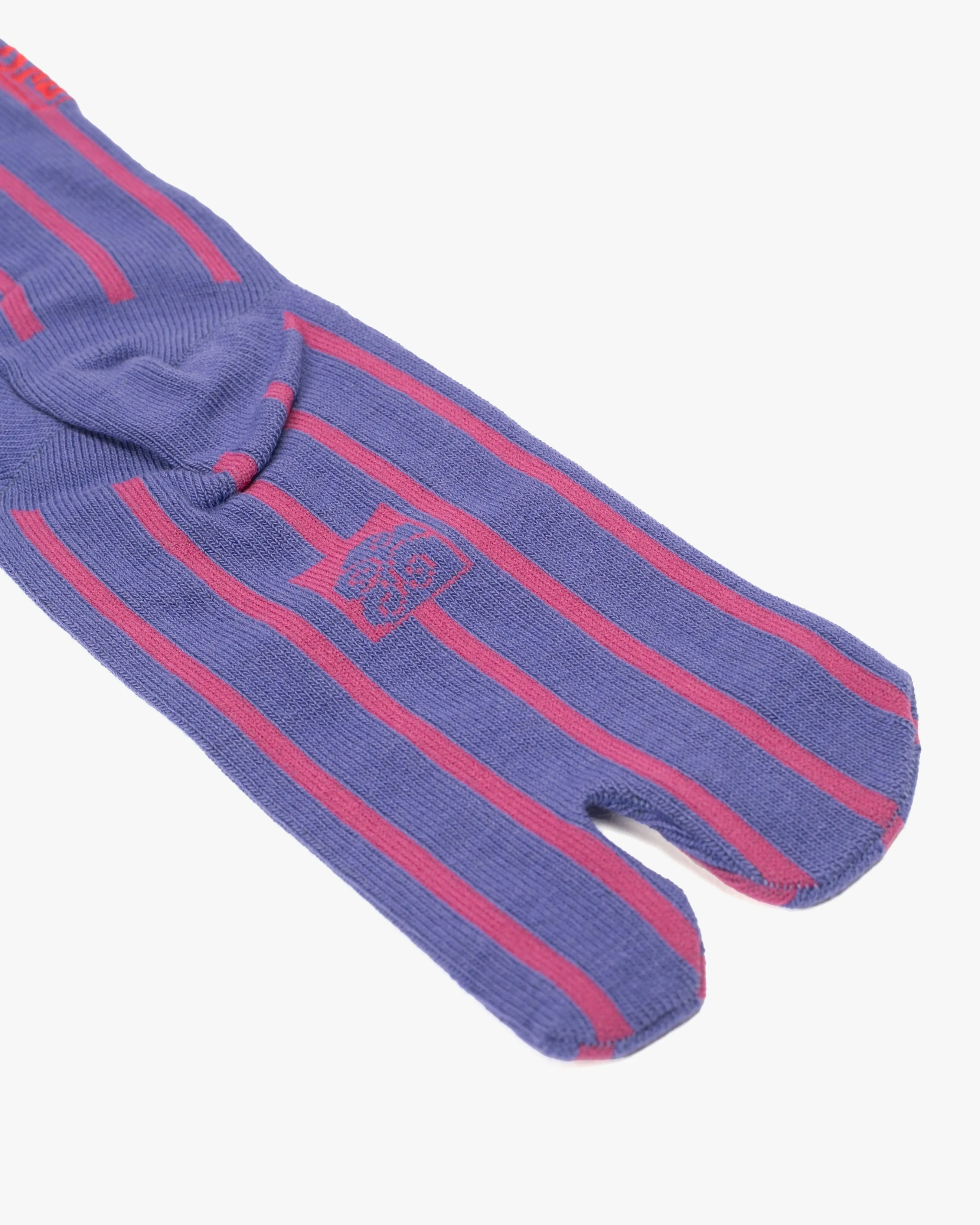Wa Modern, Tabi Socks, Crew, Purple and Pink Stripe S/M sold by Kiriko product image thumbnail 3