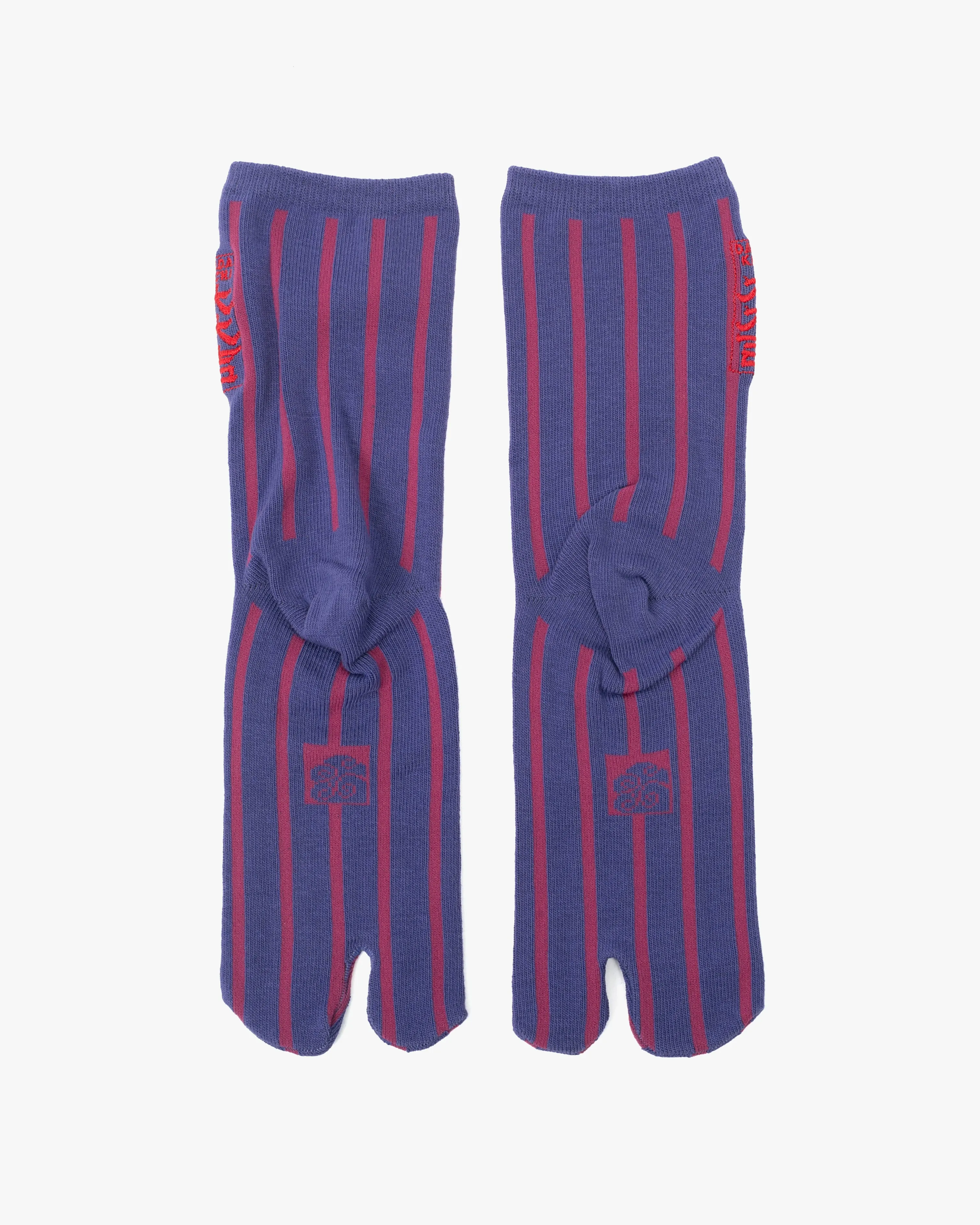 Wa Modern, Tabi Socks, Crew, Purple and Pink Stripe S/M sold by Kiriko product image thumbnail 2