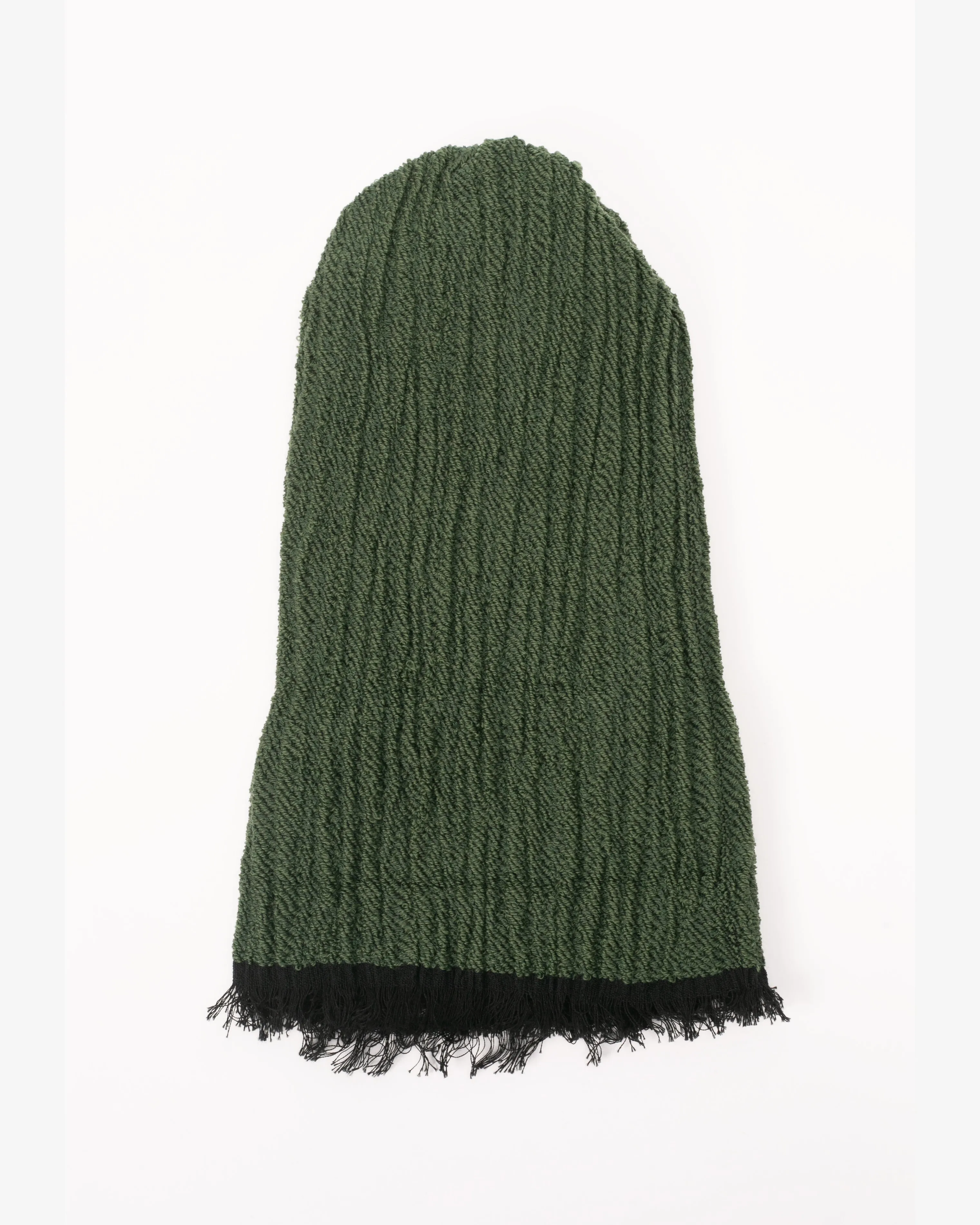 Kobo Oriza Knit Cap, Multi Functional, Cotton and Wool Blend, Split Dark Green and Charcoal, 9 " sold by Kiriko product image thumbnail 3