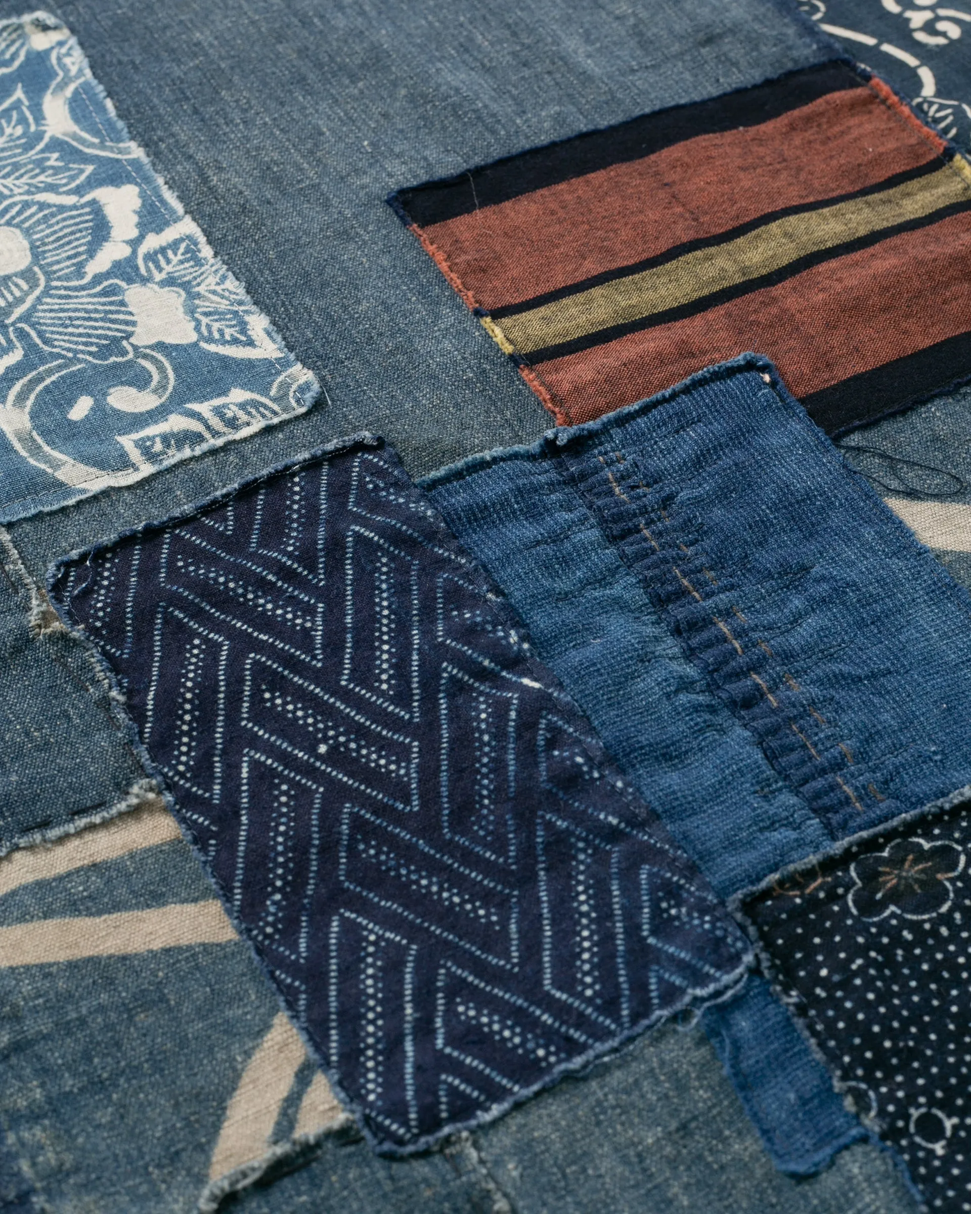 Kiriko Original Scarf, Patched Boro, Indigo, 40 sold by Kiriko