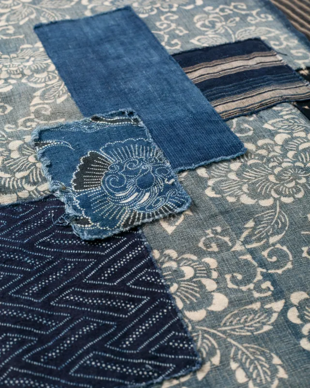 Kiriko Original Scarf, Patched Boro, Indigo, 39 sold by Kiriko