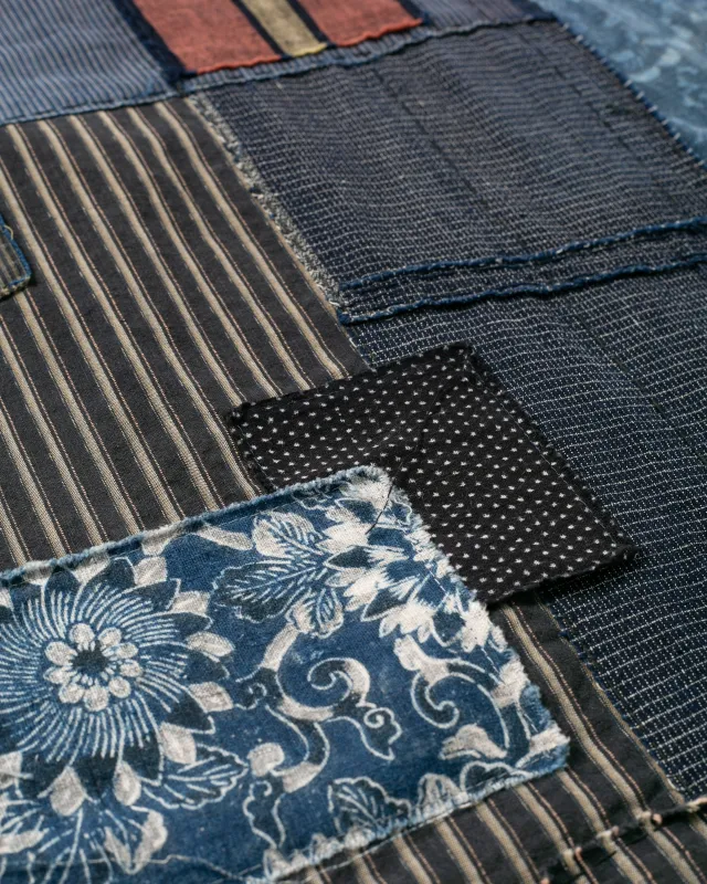 Kiriko Original Scarf, Patched Boro, Indigo, 38 sold by Kiriko