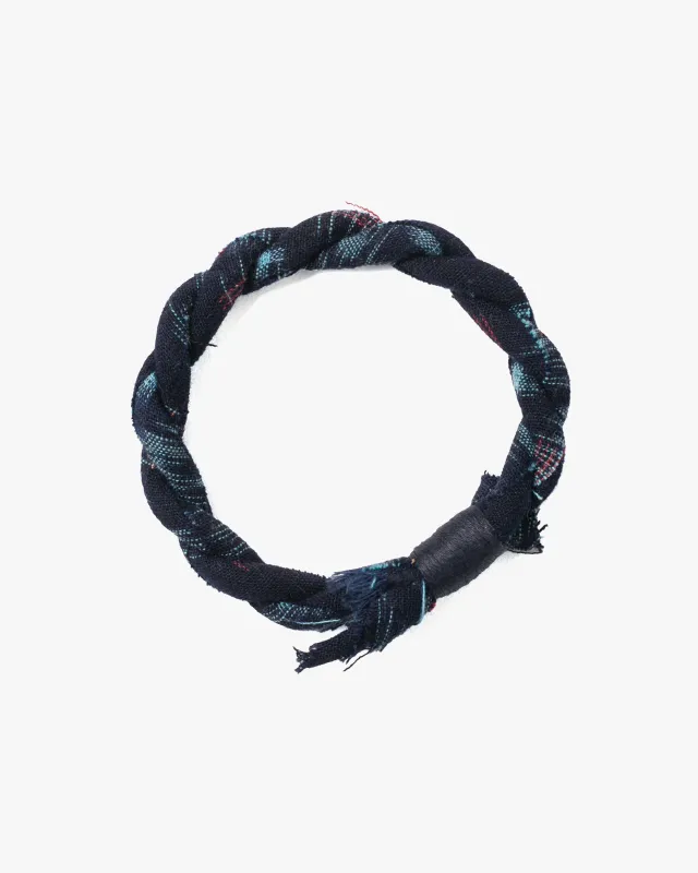 Boet x Kiriko Bracelet, Indigo with Light Blue and Red Kasuri sold by Kiriko