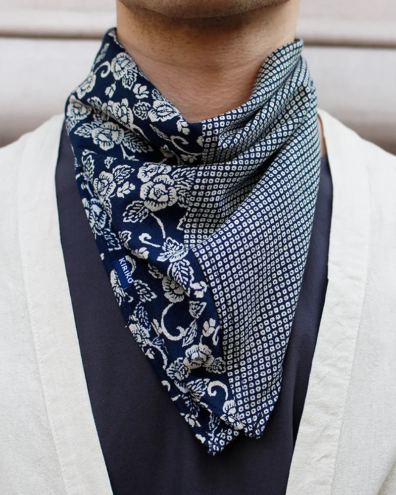 Kiriko Original Bandana, Split, Kiku Karakusa and Indigo Shibori sold by Kiriko product image thumbnail 2