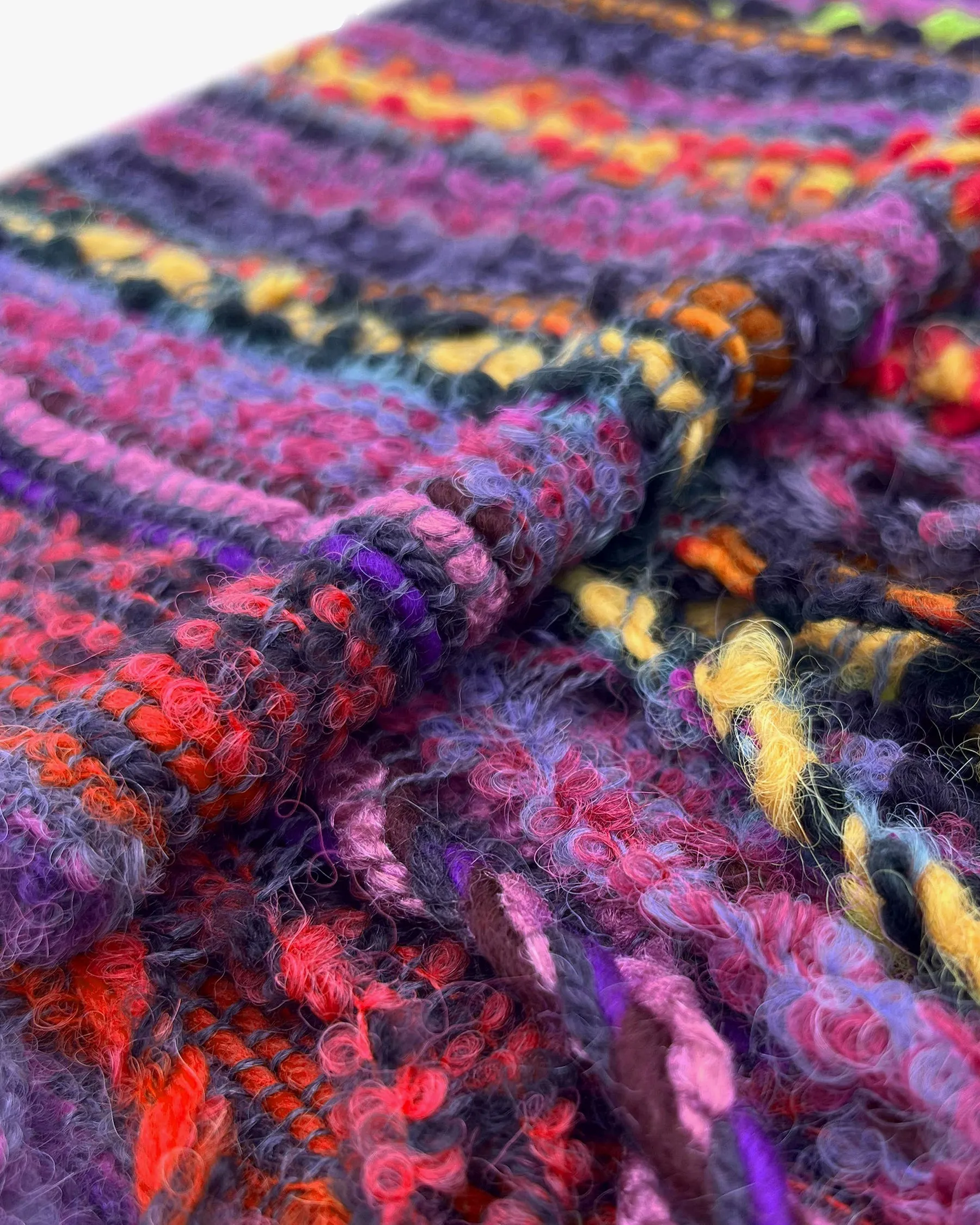 Shupaca Alpaca, Fringe Boucle Scarf, Berry sold by Kiriko product image thumbnail 3