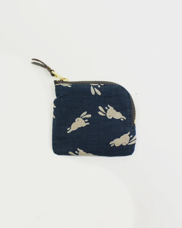 Kiriko Original, Zipper Wallet, Indigo Usagi sold by Kiriko