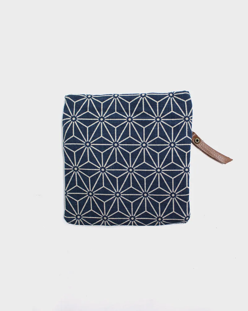 Kiriko Original, Flat Zipper Pouch, Small, Indigo Small Asanoha sold by Kiriko product image thumbnail 3