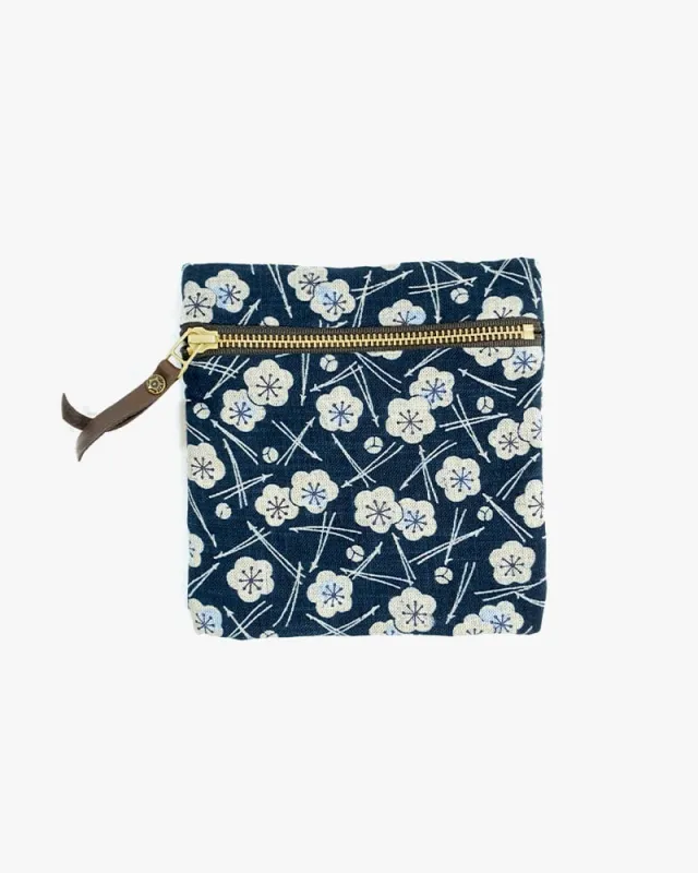 Kiriko Original Flat Zipper Pouch, Small, Plum and Pine sold by Kiriko