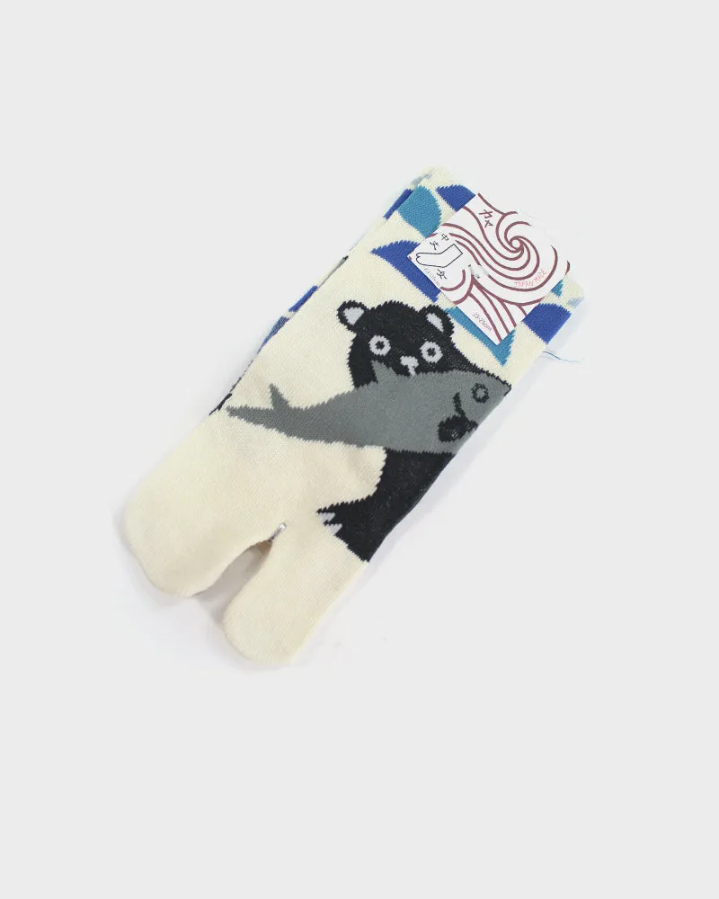 Tabi Socks, Crew, Kuma and Fish - (S/M) sold by Kiriko