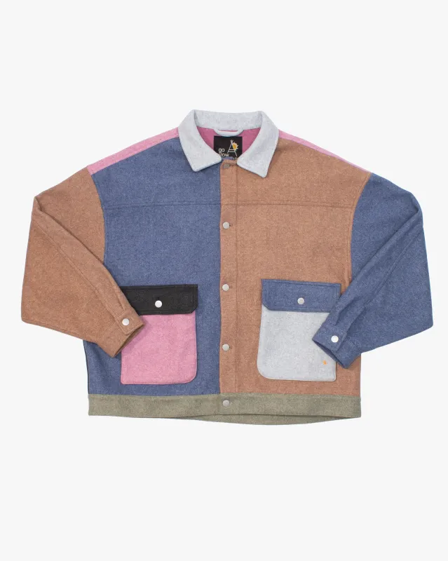 Japanese Repro Wool Jacket, 5XL, Go Slow Caravan, Alternating Panels sold by Kiriko