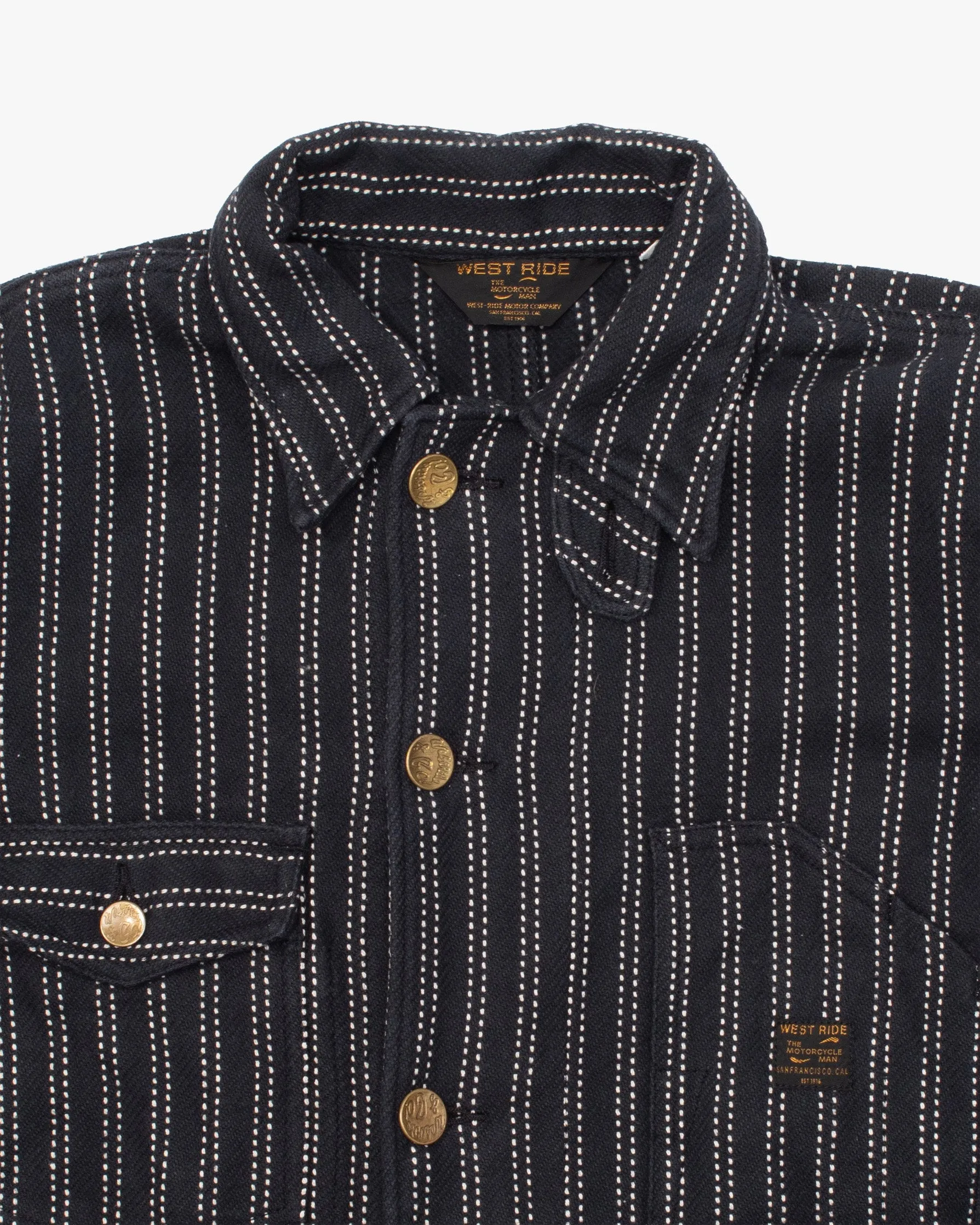 US Vintage Chore Coat, L, West Ride, Dotted Stripes sold by Kiriko product image thumbnail 2