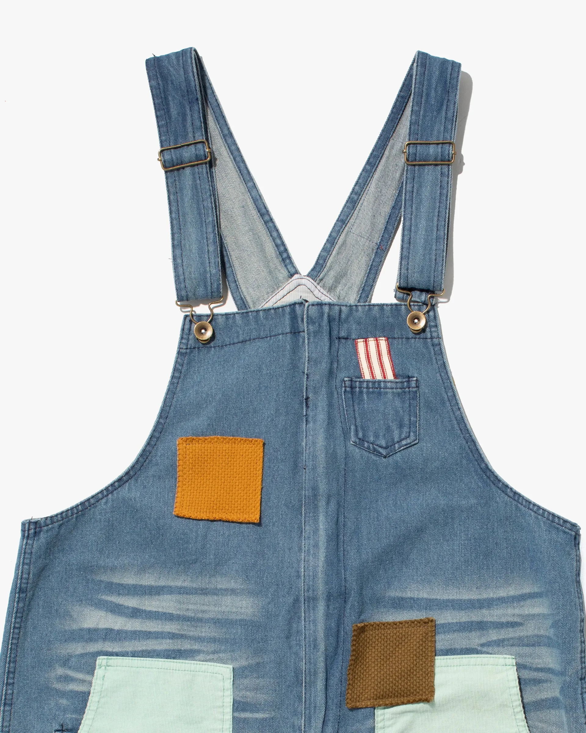 Kiriko Custom Patched Overalls, Colorblock Denim #3 sold by Kiriko product image thumbnail 3