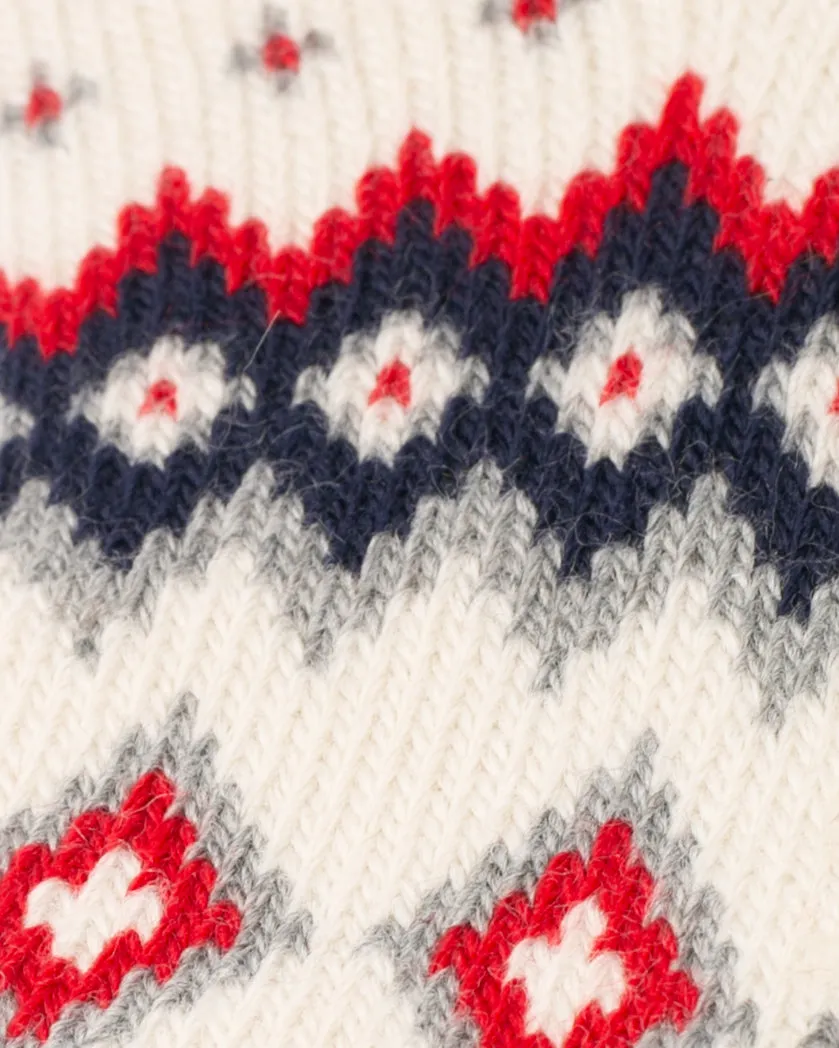 Debby Co., Ankle Socks, Maison Blanche Collection, White with Navy and Red sold by Kiriko product image thumbnail 2