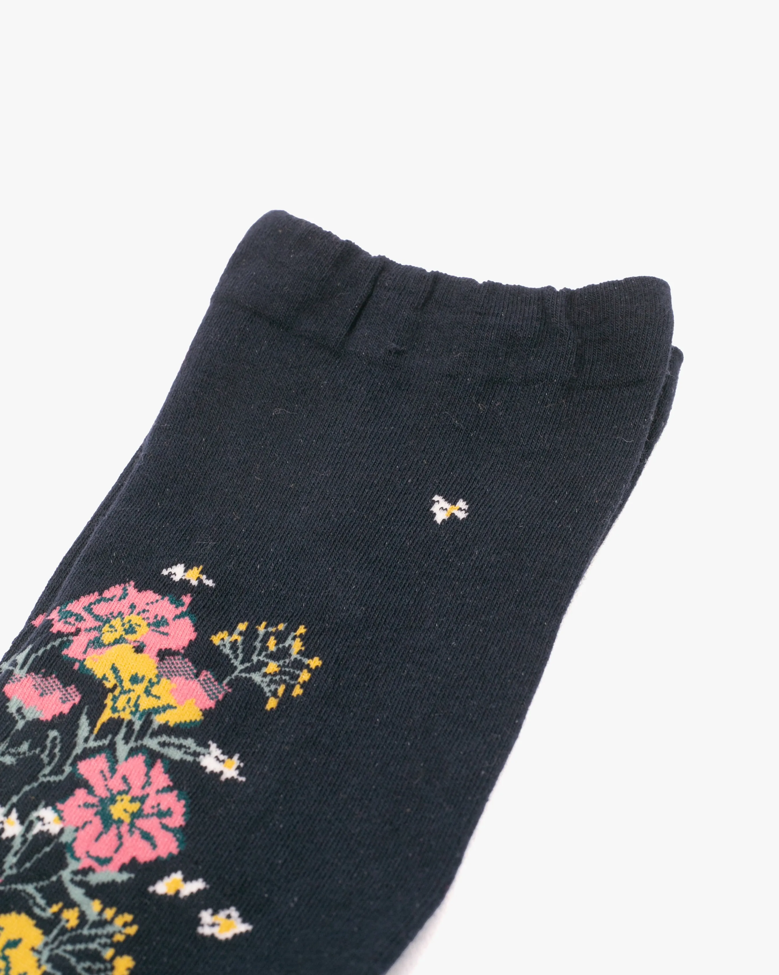 Debby Co. Crew Socks, Andeotte Collection, Navy Floral sold by Kiriko product image thumbnail 3