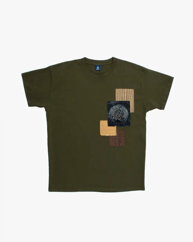 Kiriko Original Tee, 8 oz Cotton, Patched Tee, Dark Green sold by Kiriko