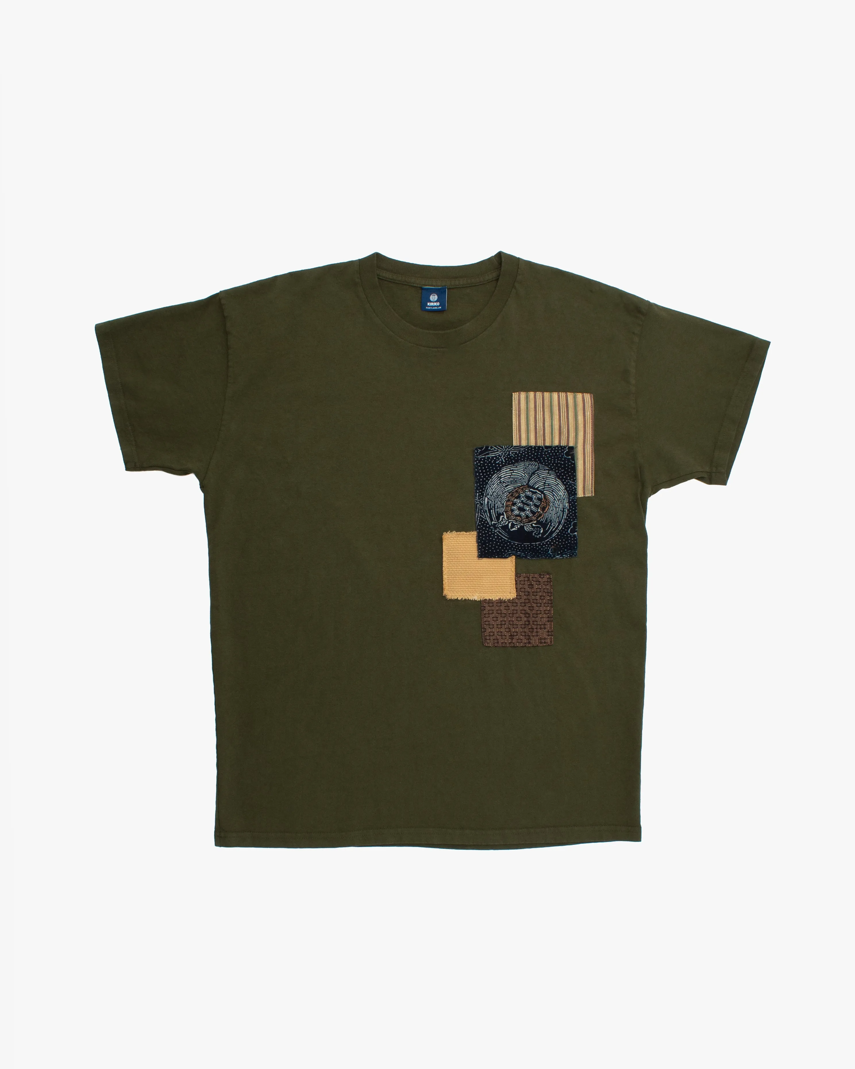 Kiriko Original Tee, 8 oz Cotton, Patched Tee, Dark Green sold by Kiriko