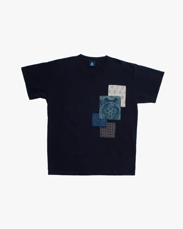 Kiriko Original Tee, 8 oz Cotton, Patched Tee, Navy sold by Kiriko