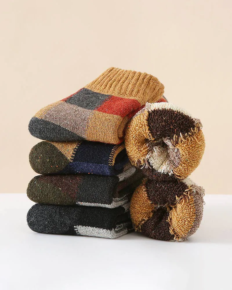 Tourtiwi, Thick Terry Socks, Colorblock Plaid sold by Kiriko product image thumbnail 2