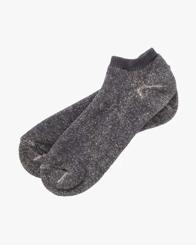 Knitwin, Anklet Socks, Linen Cotton Pile, Sampo, Charcoal sold by Kiriko