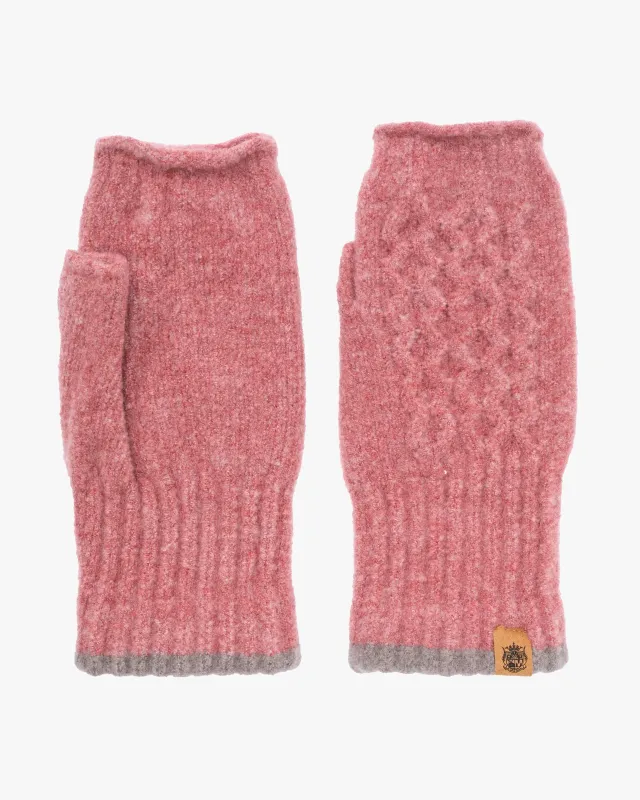 Fingerless Gloves, Bisque, Tehtava, Pink and Grey sold by Kiriko